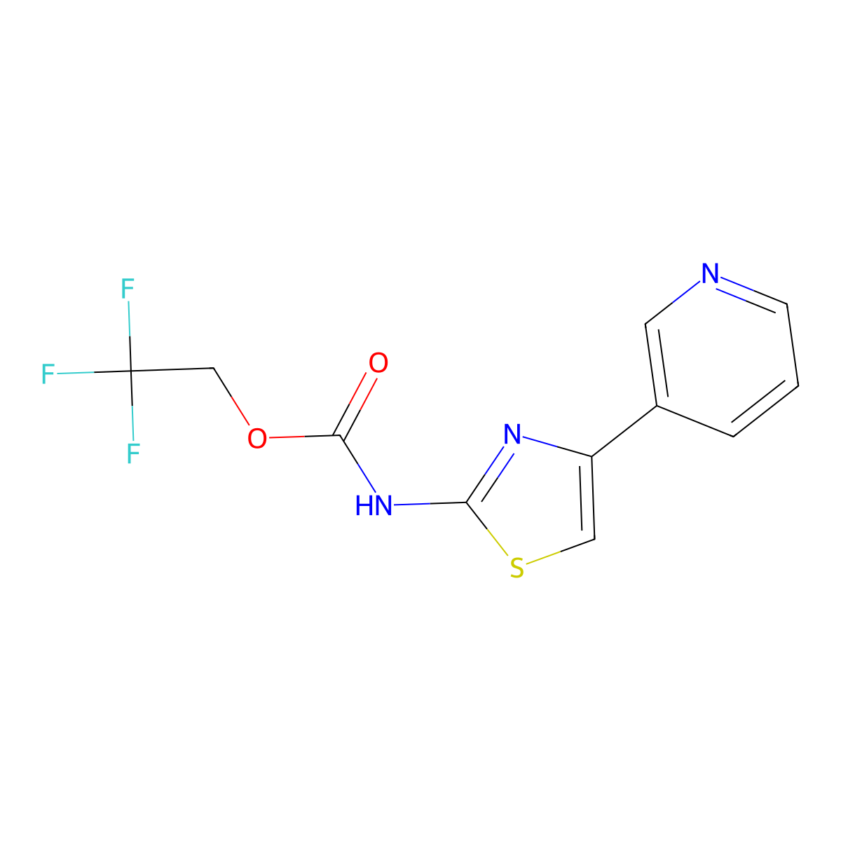 2,2,2-trifluoroethyl N-[4-(pyridin-3-yl)-1,3-thiazol-2-yl]carbamate molecular structure, CAS 1311316-76-3