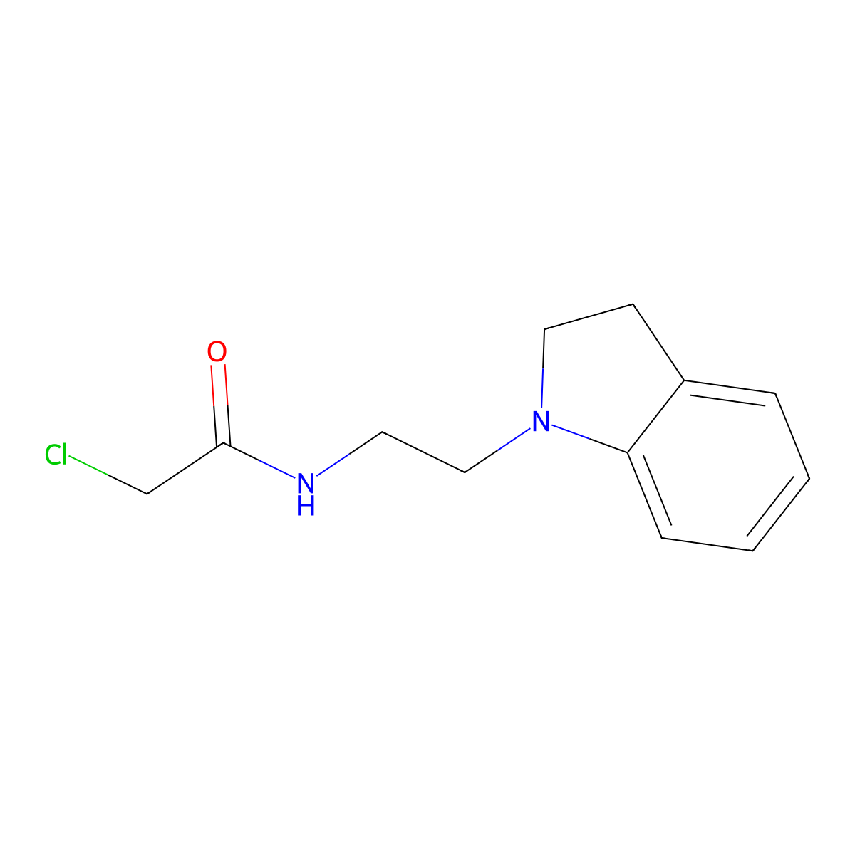 2-chloro-N-[2-(2,3-dihydro-1H-indol-1-yl)ethyl]acetamide molecular structure, CAS 1311316-78-5