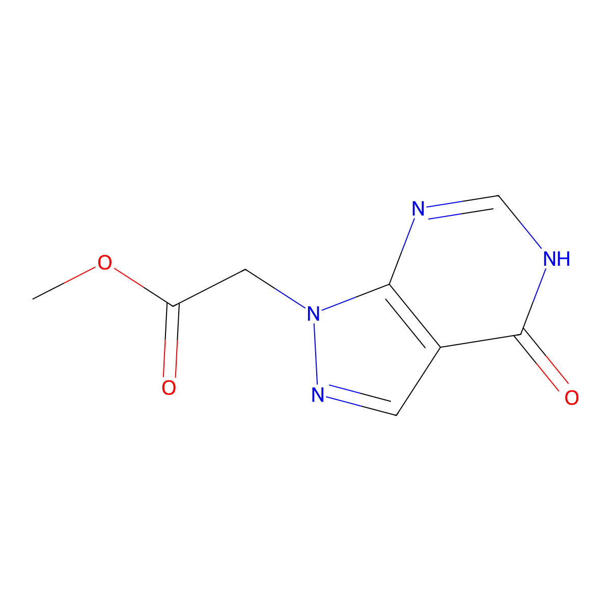 methyl 2-{4-oxo-1H,4H,5H-pyrazolo[3,4-d]pyrimidin-1-yl}acetate molecular structure, CAS 1311316-89-8
