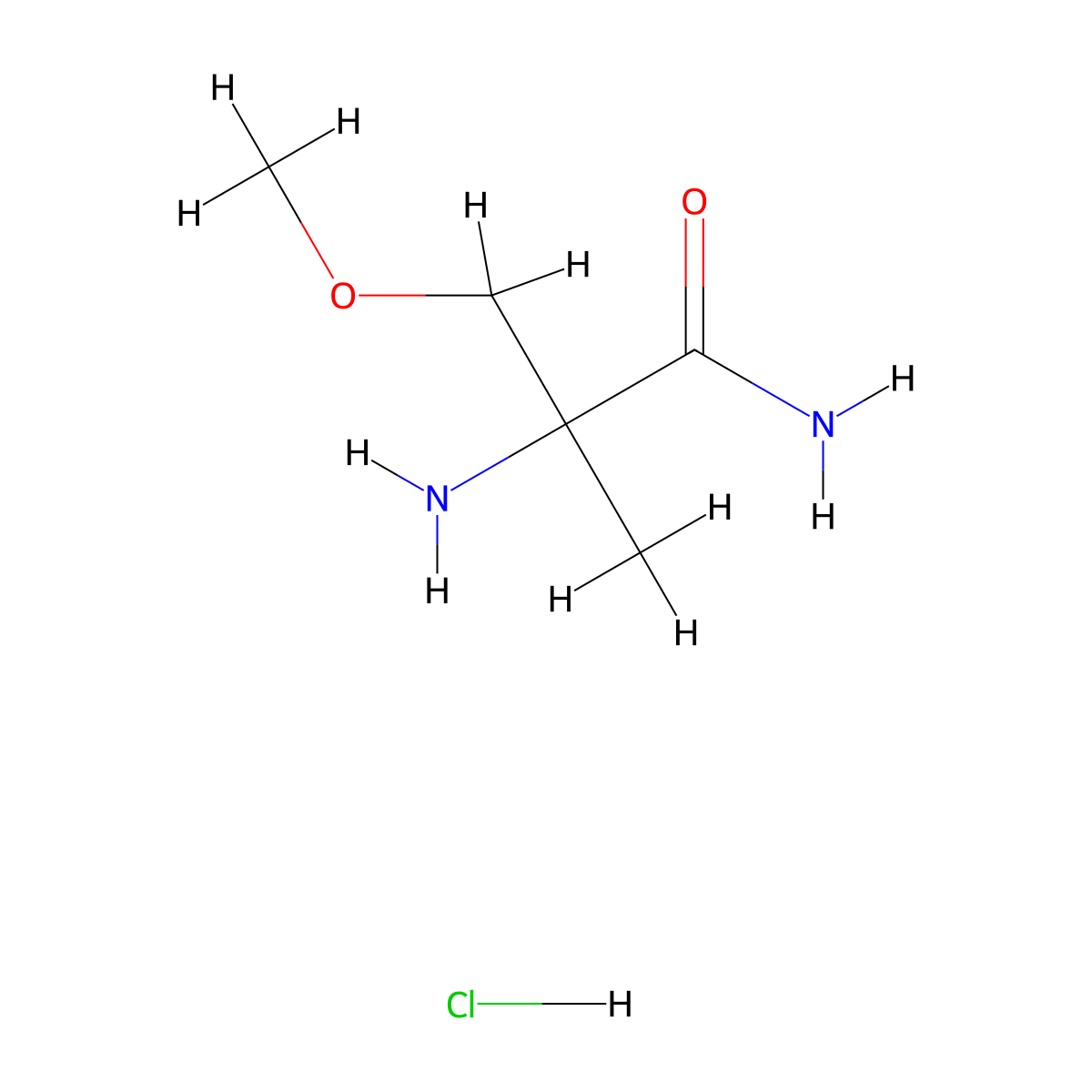 2-Amino-3-methoxy-2-methylpropanamide hydrochloride molecular structure, CAS 1311316-91-2