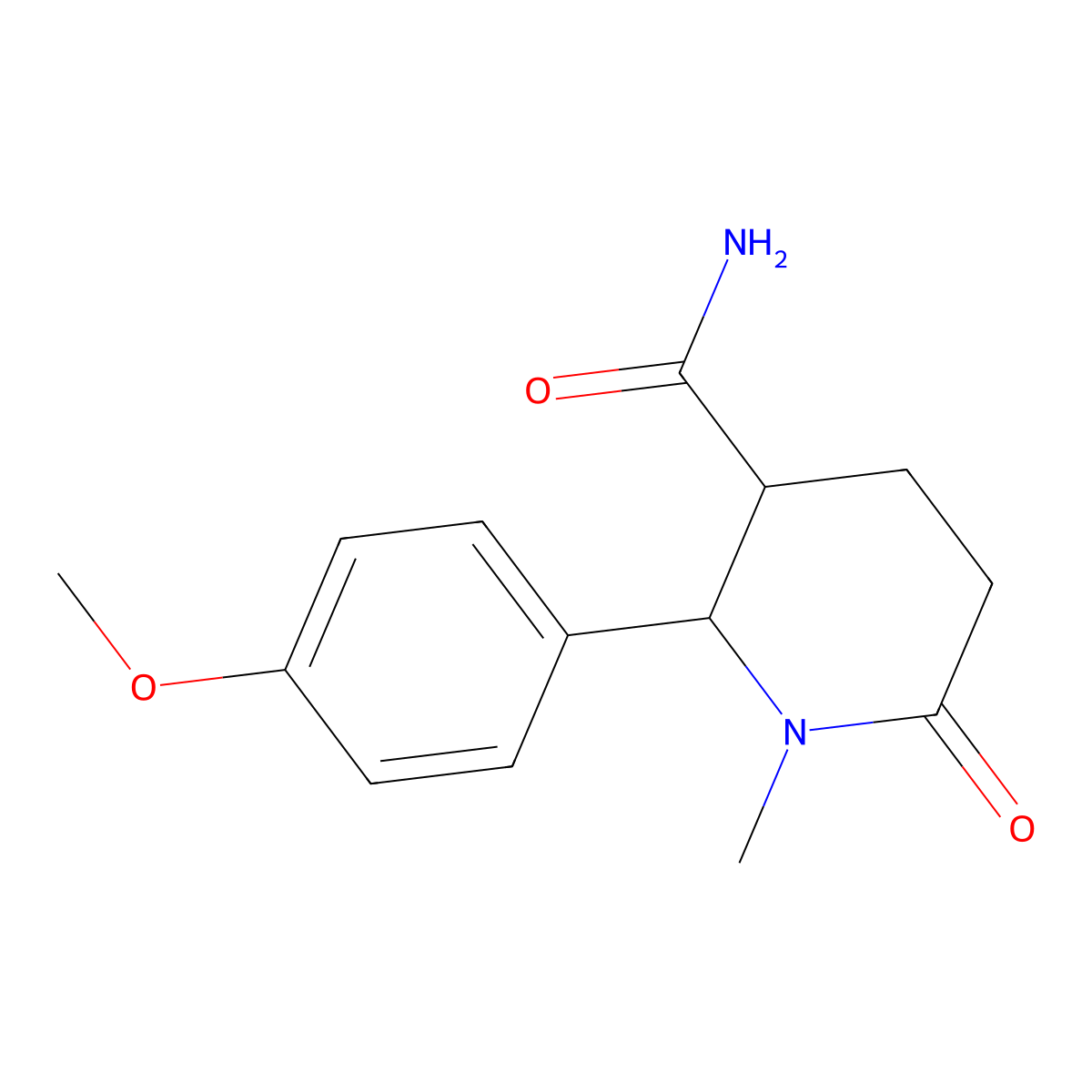 2-(4-Methoxyphenyl)-1-methyl-6-oxopiperidine-3-carboxamide molecular structure, CAS 1311316-94-5
