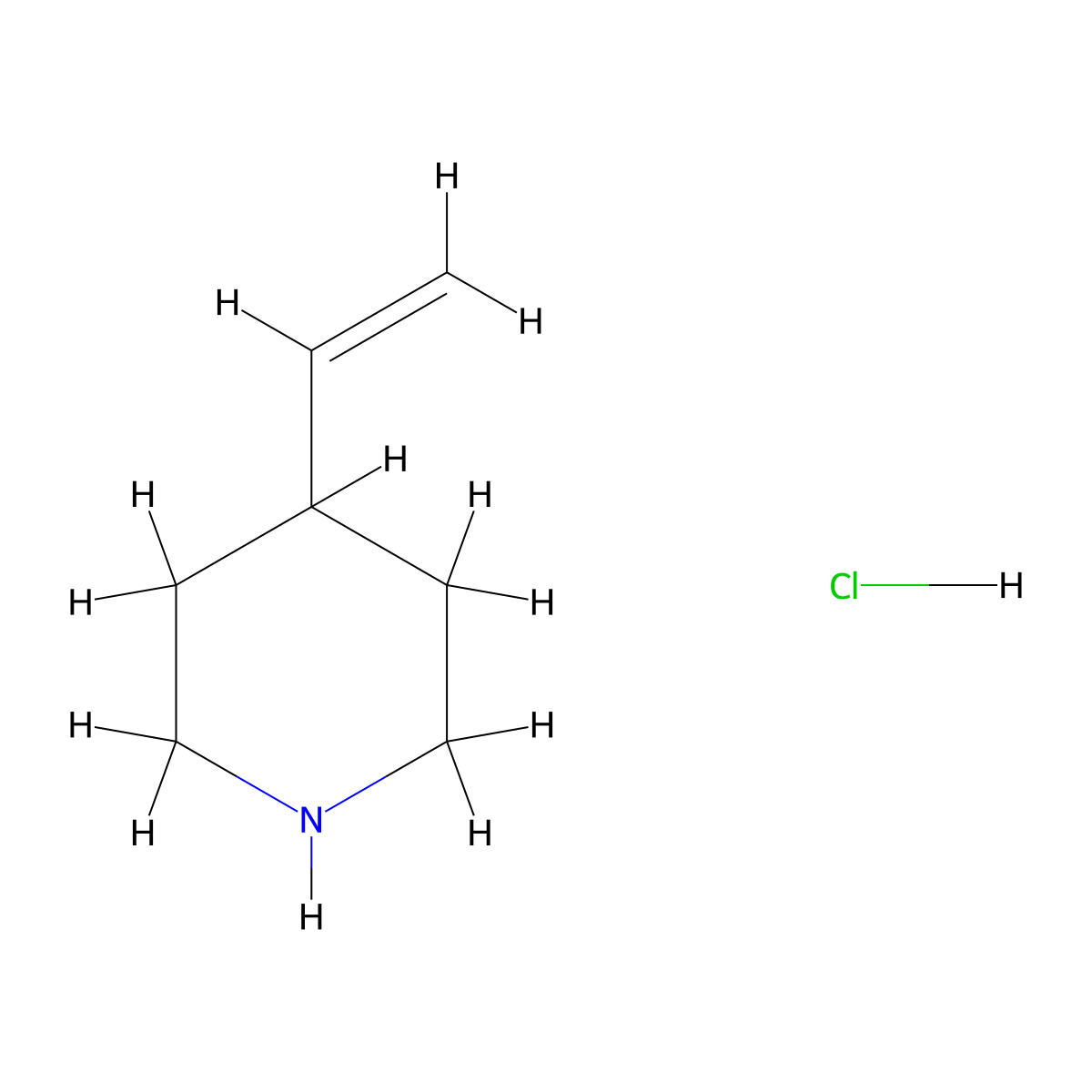 4-Ethenylpiperidine hydrochloride molecular structure, CAS 1311316-95-6