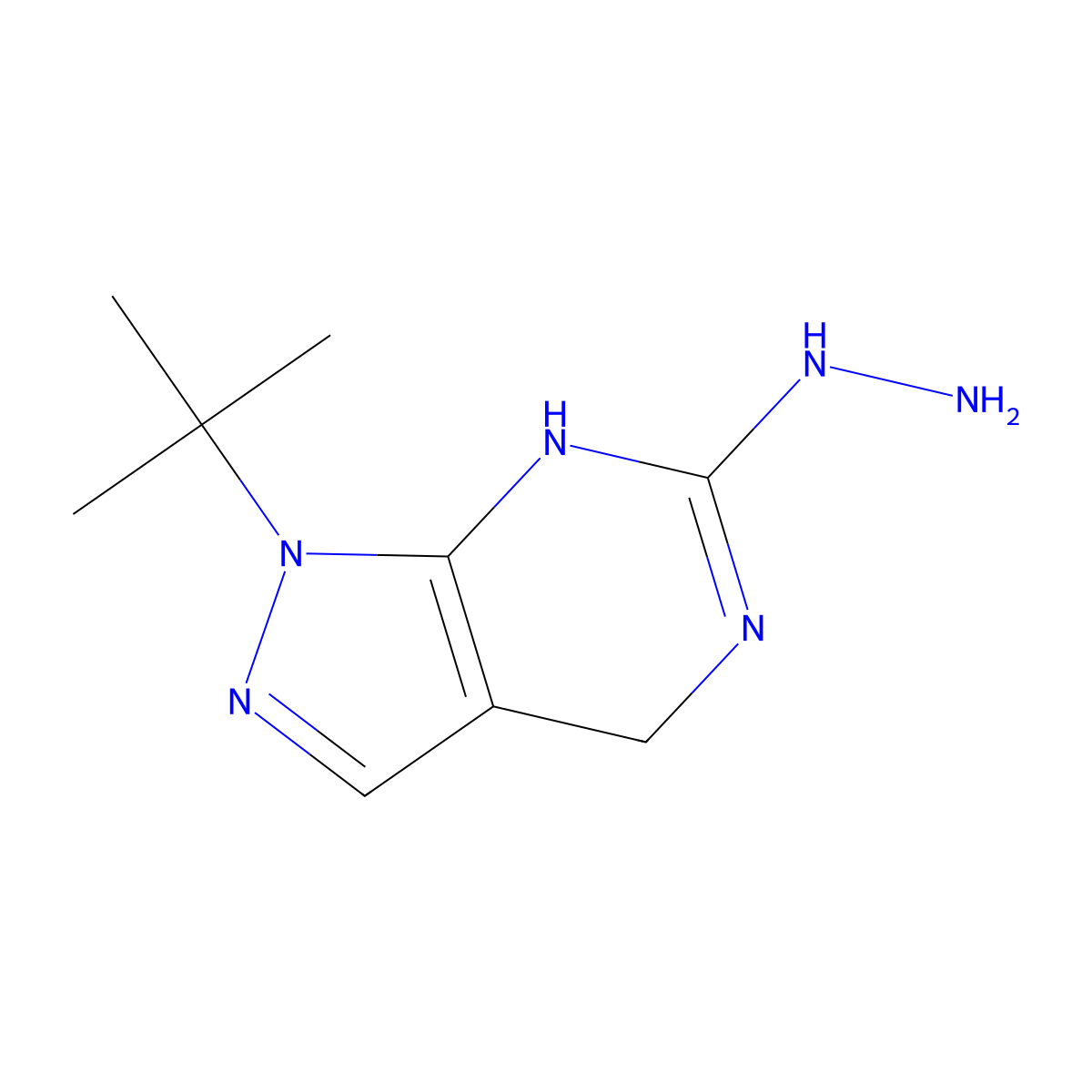 1-tert-butyl-6-hydrazinyl-1H,4H,5H-pyrazolo[3,4-d]pyrimidine molecular structure, CAS 1311316-97-8