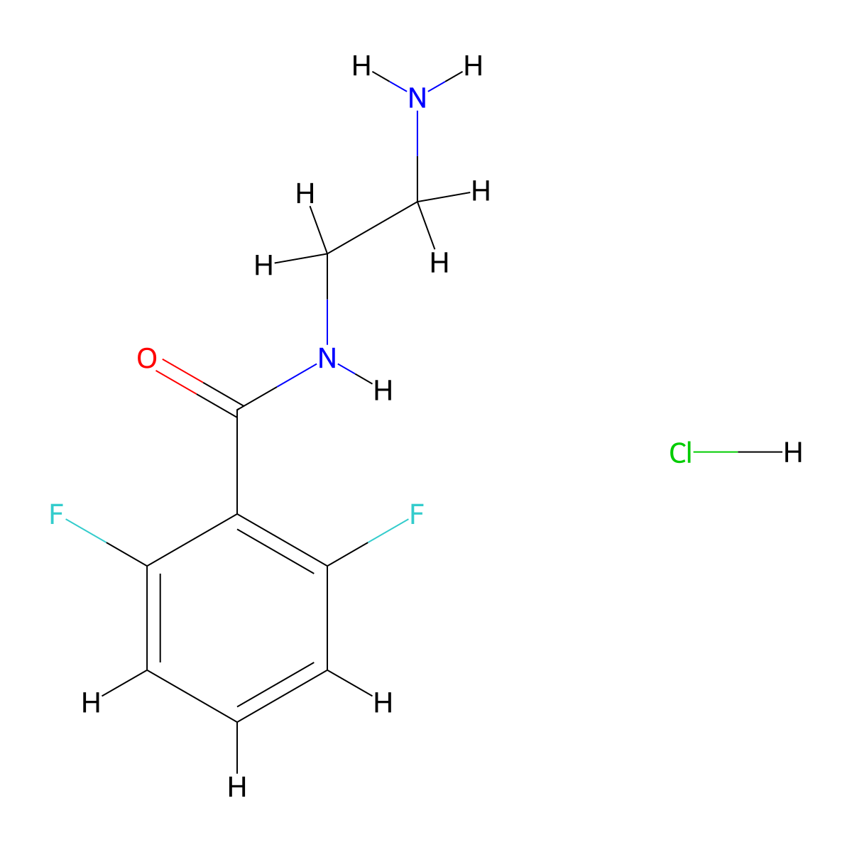 N-(2-aminoethyl)-2,6-difluorobenzamide hydrochloride molecular structure, CAS 1311317-04-0