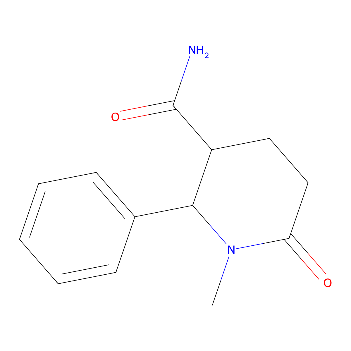 1-Methyl-6-oxo-2-phenylpiperidine-3-carboxamide molecular structure, CAS 1311317-10-8