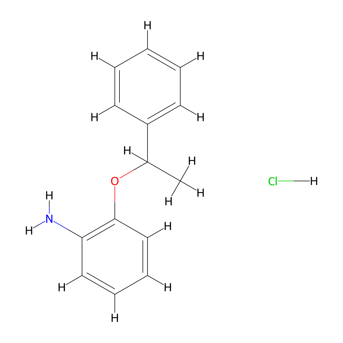2-(1-Phenylethoxy)aniline hydrochloride molecular structure, CAS 1311317-13-1