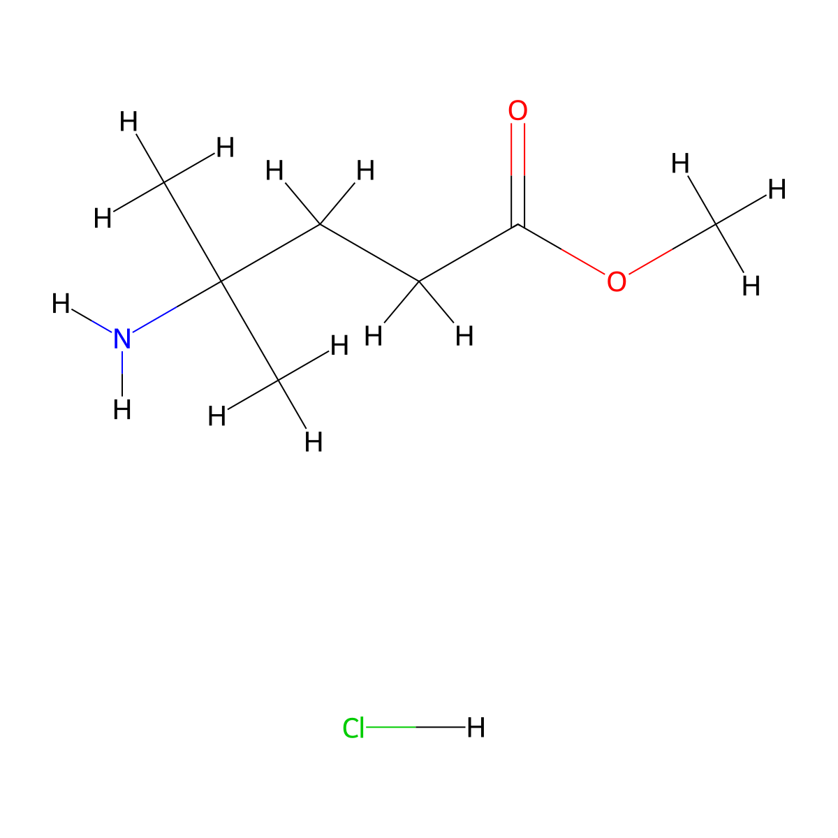 Methyl 4-amino-4-methylpentanoate hydrochloride molecular structure, CAS 1311317-14-2