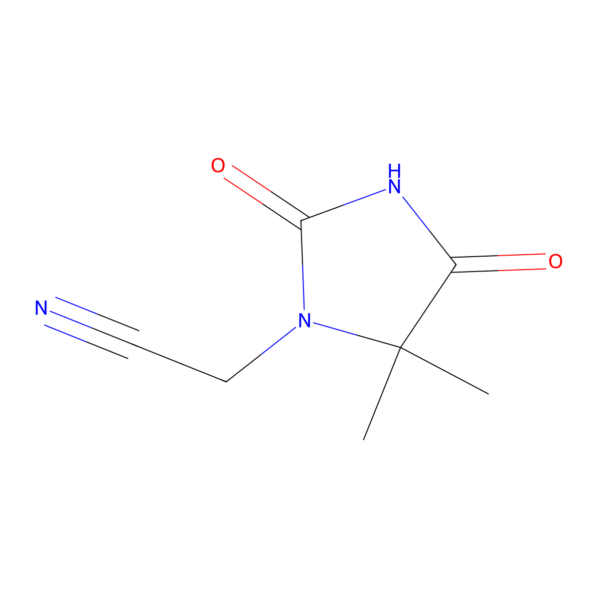 1-Imidazolidineacetonitrile, 5,5-dimethyl-2,4-dioxo- molecular structure, CAS 1311317-21-1