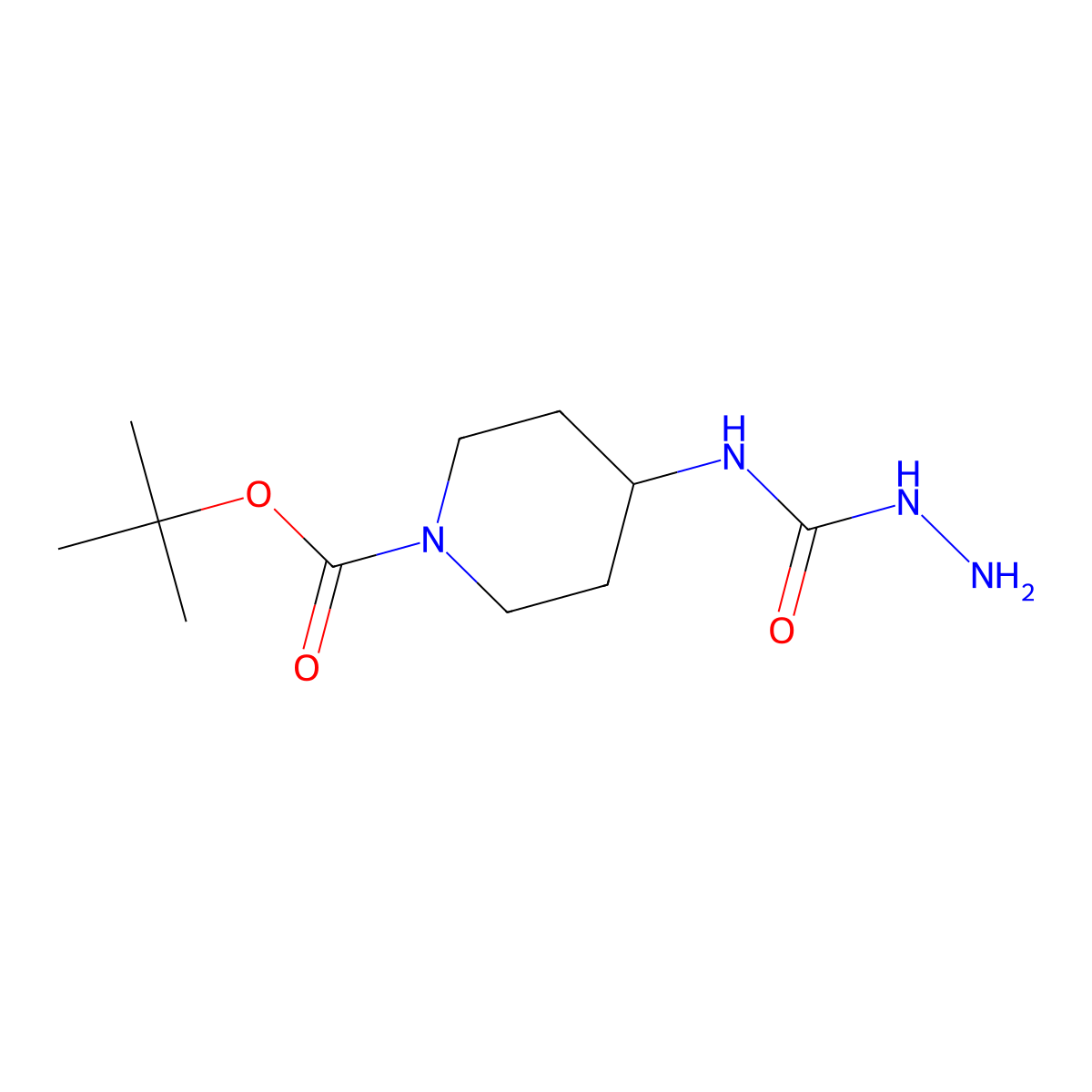 Tert-butyl 4-((hydrazinecarbonyl)amino)piperidine-1-carboxylate molecular structure, CAS 1311317-29-9