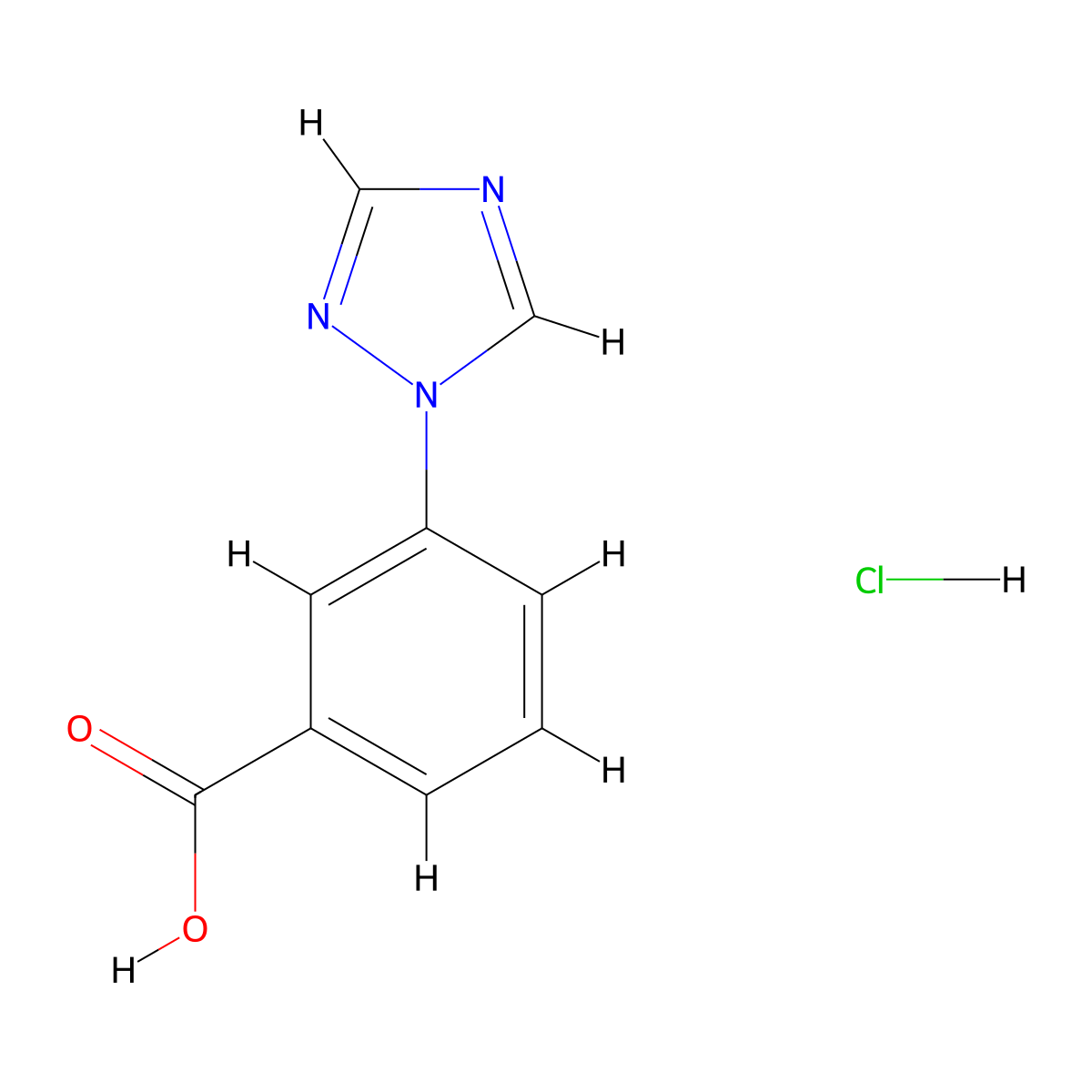 3-(1H-1,2,4-triazol-1-yl)benzoic acid hydrochloride molecular structure, CAS 1311317-30-2