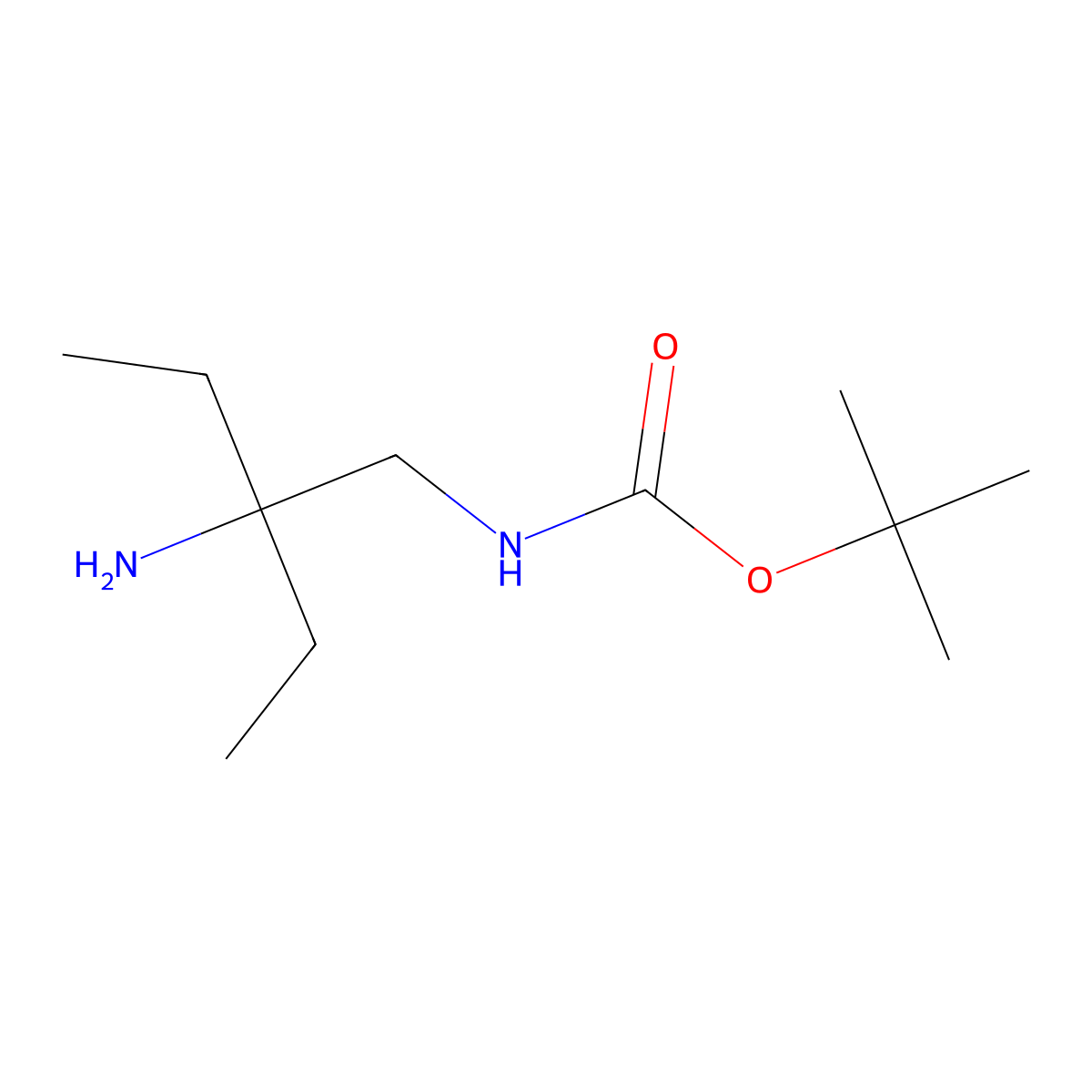 tert-butyl N-(2-amino-2-ethylbutyl)carbamate molecular structure, CAS 1311317-31-3