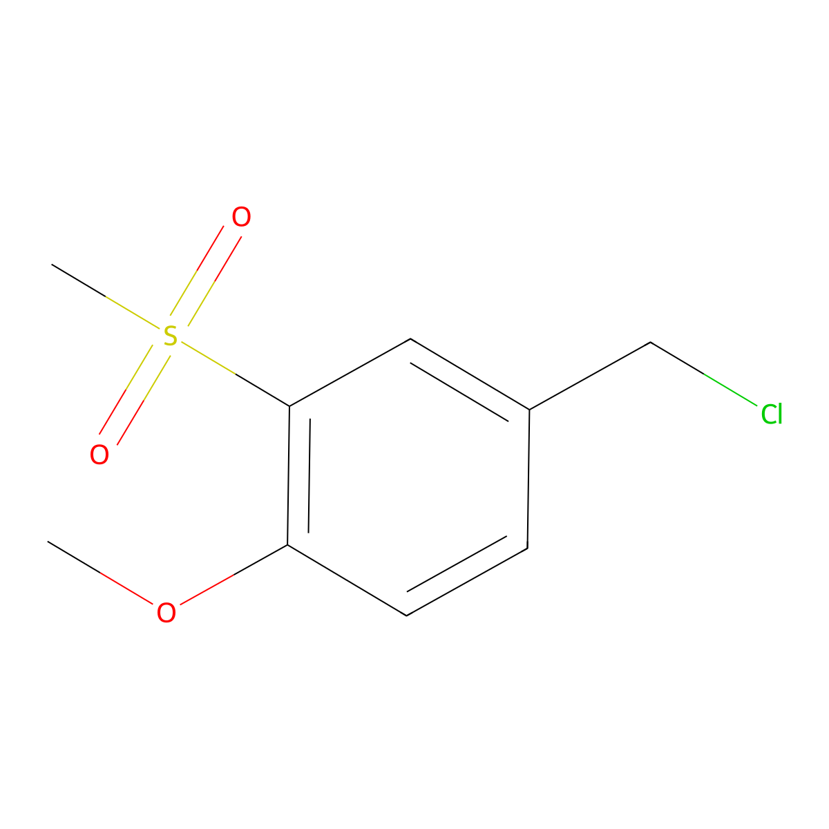 4-(Chloromethyl)-2-methanesulfonyl-1-methoxybenzene molecular structure, CAS 1311317-33-5