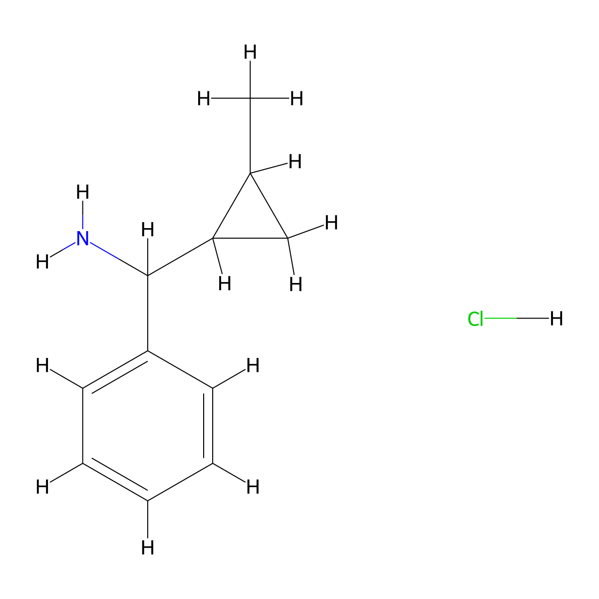 (2-Methylcyclopropyl)(phenyl)methanamine hydrochloride molecular structure, CAS 1311317-34-6