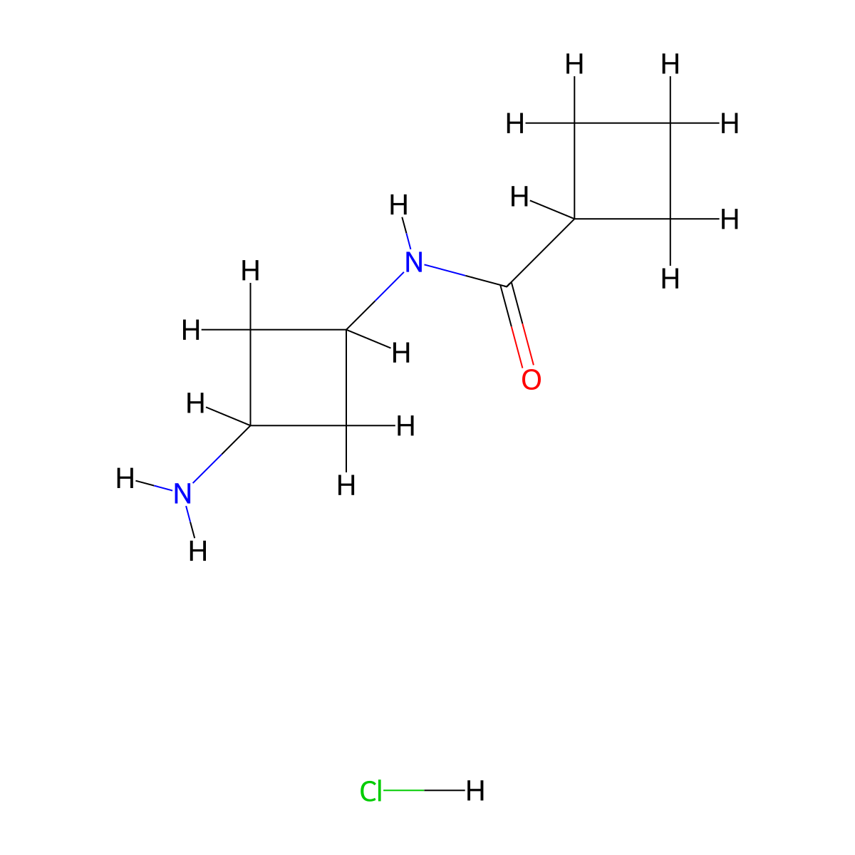 N-(3-aminocyclobutyl)cyclobutanecarboxamide hydrochloride molecular structure, CAS 1311317-36-8