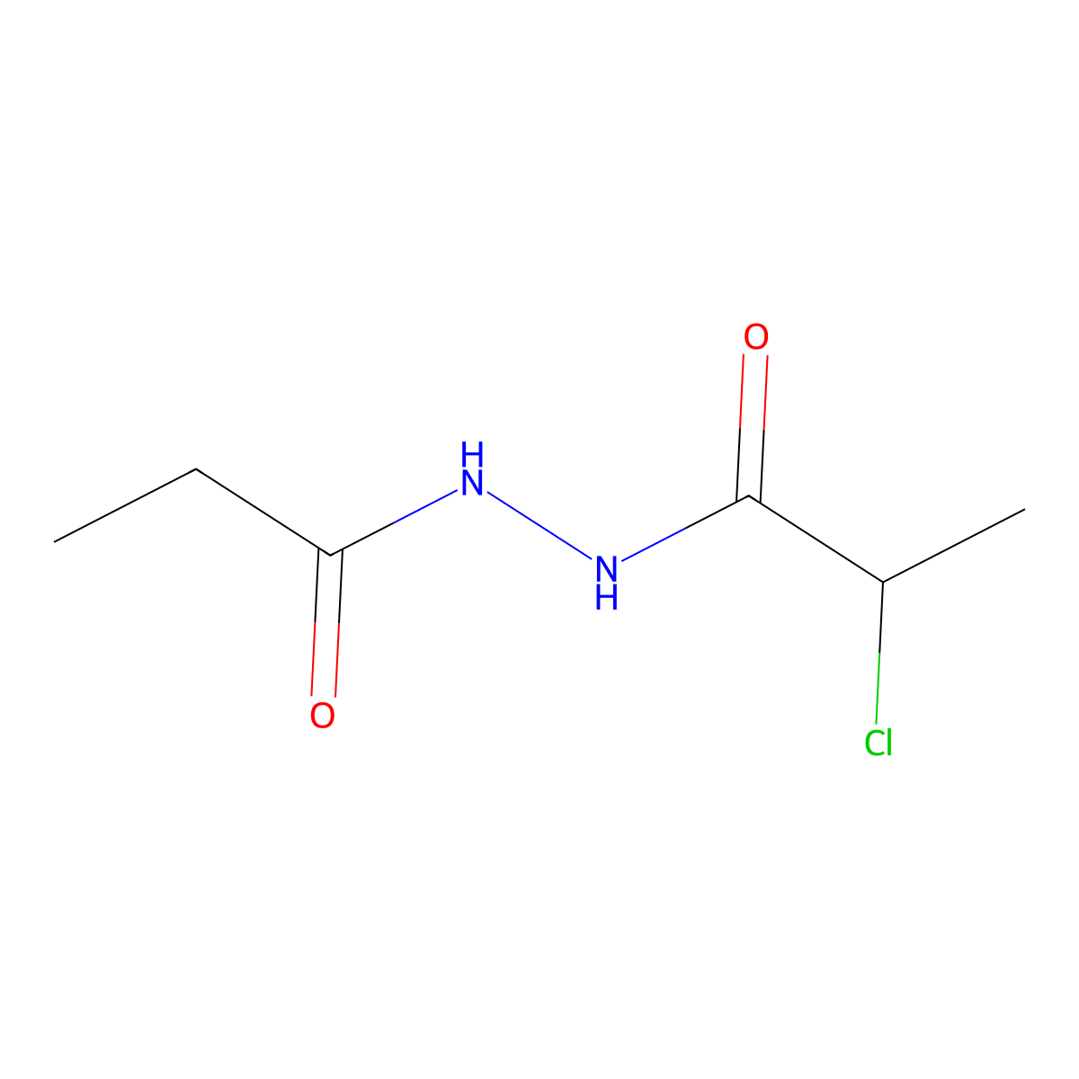 2-chloro-N'-propanoylpropanehydrazide molecular structure, CAS 1311317-37-9