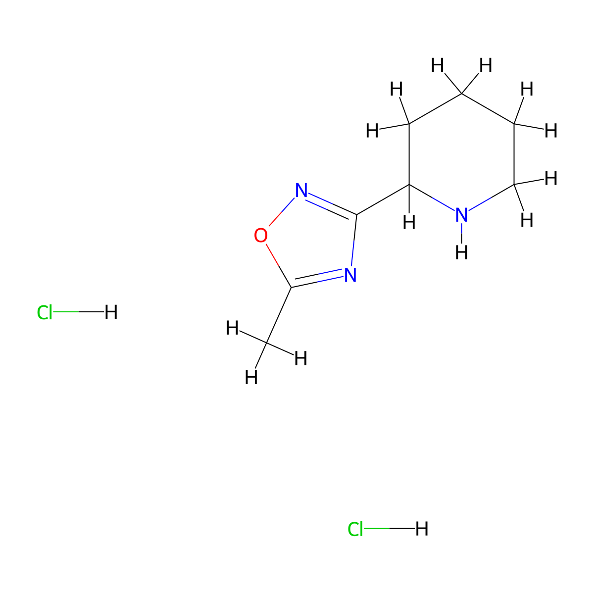 2-(5-Methyl-1,2,4-oxadiazol-3-yl)piperidine dihydrochloride molecular structure, CAS 1311317-43-7