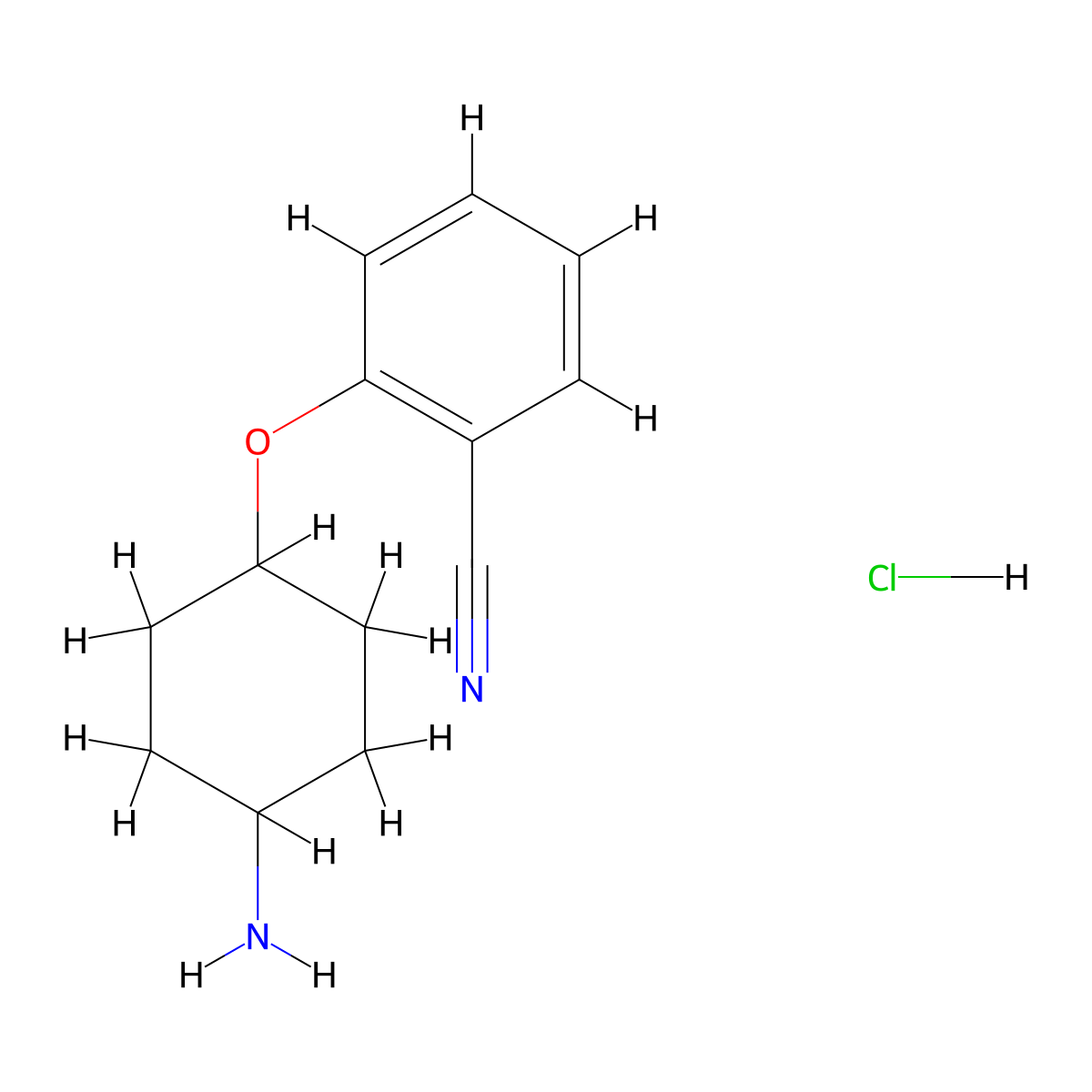 2-[(4-Aminocyclohexyl)oxy]benzonitrile hydrochloride molecular structure, CAS 1311317-44-8
