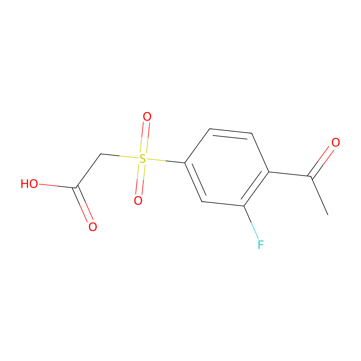 2-(4-Acetyl-3-fluorobenzenesulfonyl)acetic acid molecular structure, CAS 1311317-52-8
