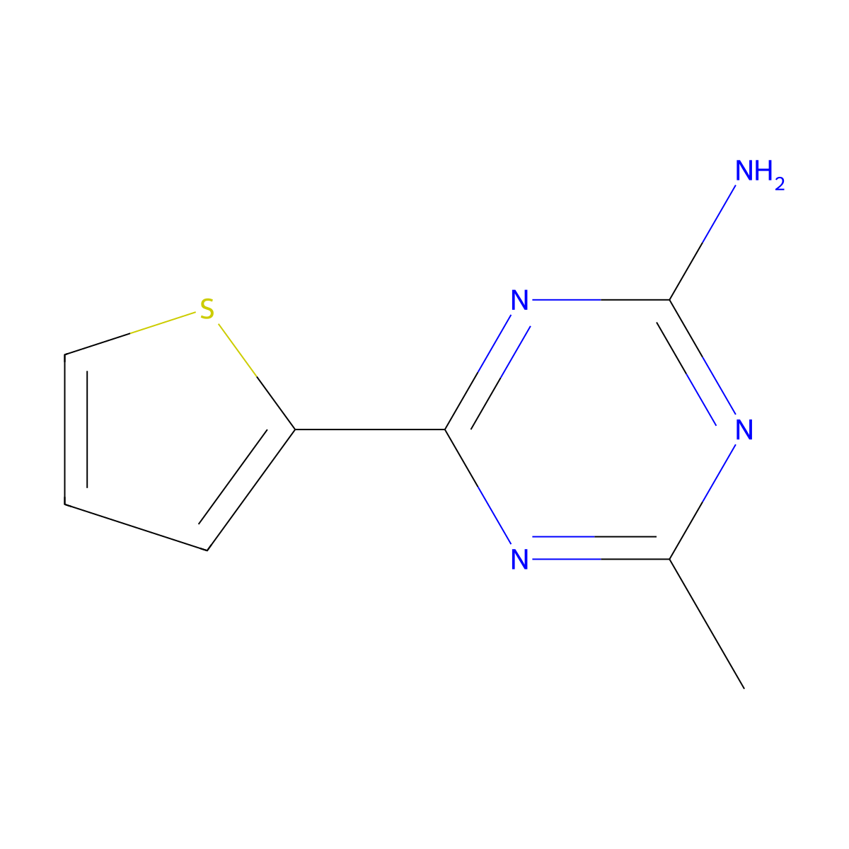 4-Methyl-6-(thiophen-2-yl)-1,3,5-triazin-2-amine molecular structure, CAS 1311317-56-2