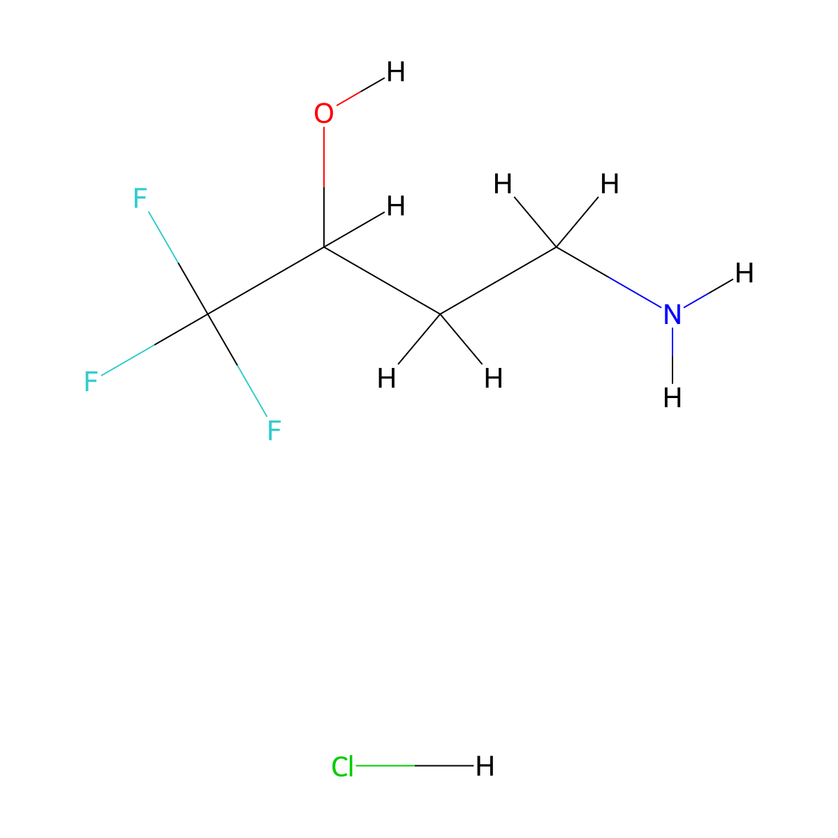 4-Amino-1,1,1-trifluorobutan-2-ol hydrochloride molecular structure, CAS 1311317-62-0