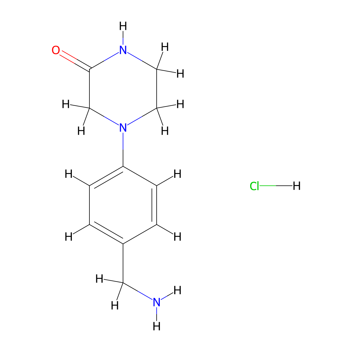 4-[4-(Aminomethyl)phenyl]piperazin-2-one hydrochloride molecular structure, CAS 1311317-69-7