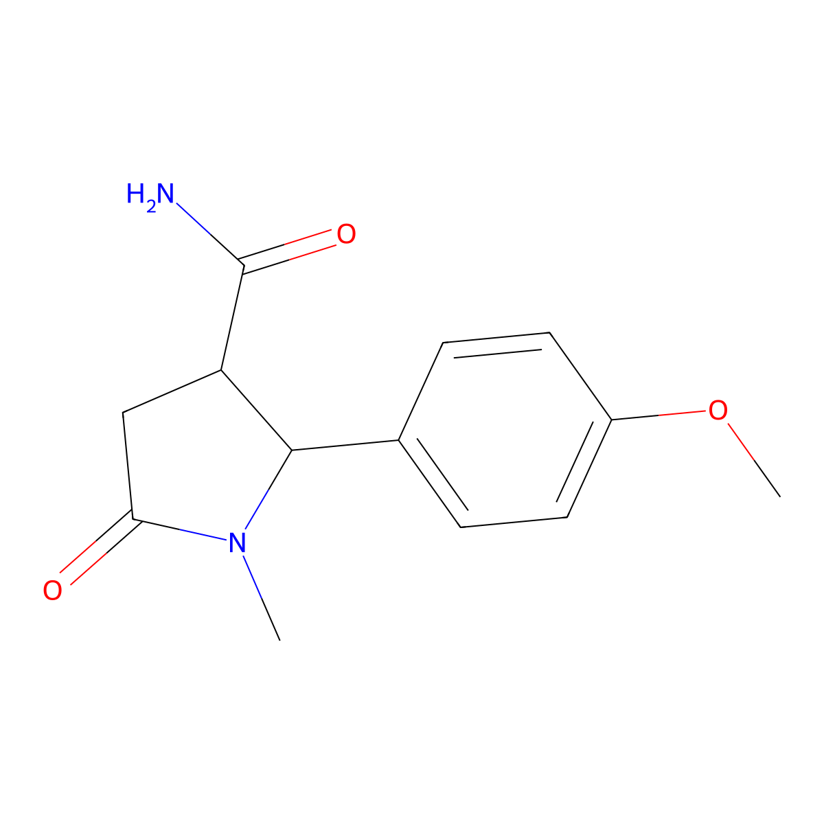 2-(4-Methoxyphenyl)-1-methyl-5-oxopyrrolidine-3-carboxamide molecular structure, CAS 1311317-74-4