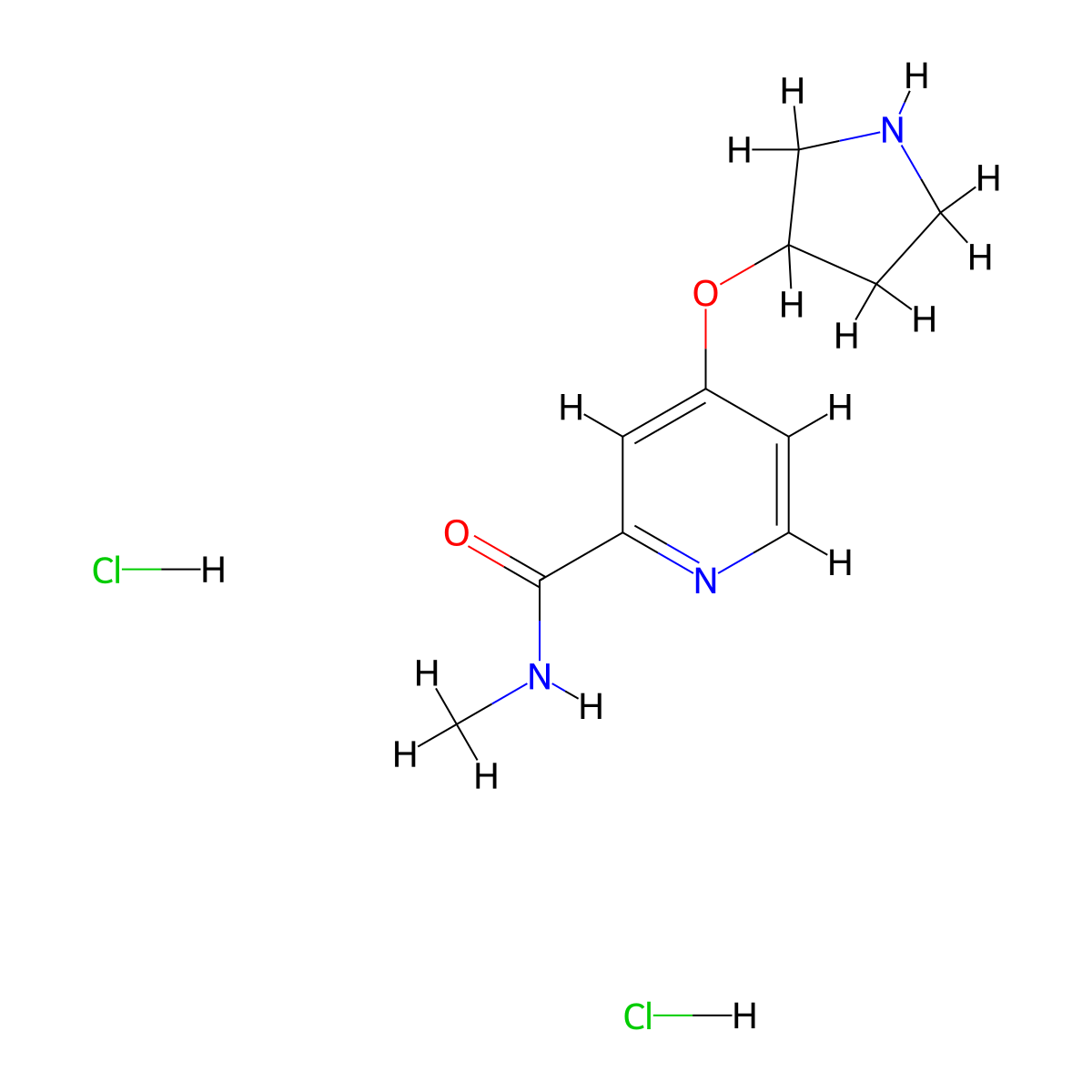 N-methyl-4-(pyrrolidin-3-yloxy)pyridine-2-carboxamide dihydrochloride molecular structure, CAS 1311317-77-7