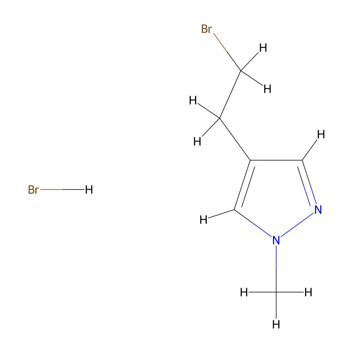 4-(2-bromoethyl)-1-methyl-1H-pyrazole hydrobromide molecular structure, CAS 1311317-78-8