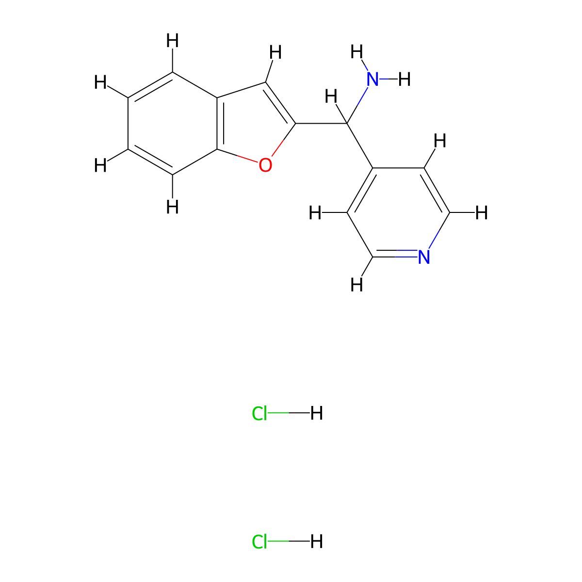 1-Benzofuran-2-yl(pyridin-4-yl)methanamine dihydrochloride molecular structure, CAS 1311317-80-2