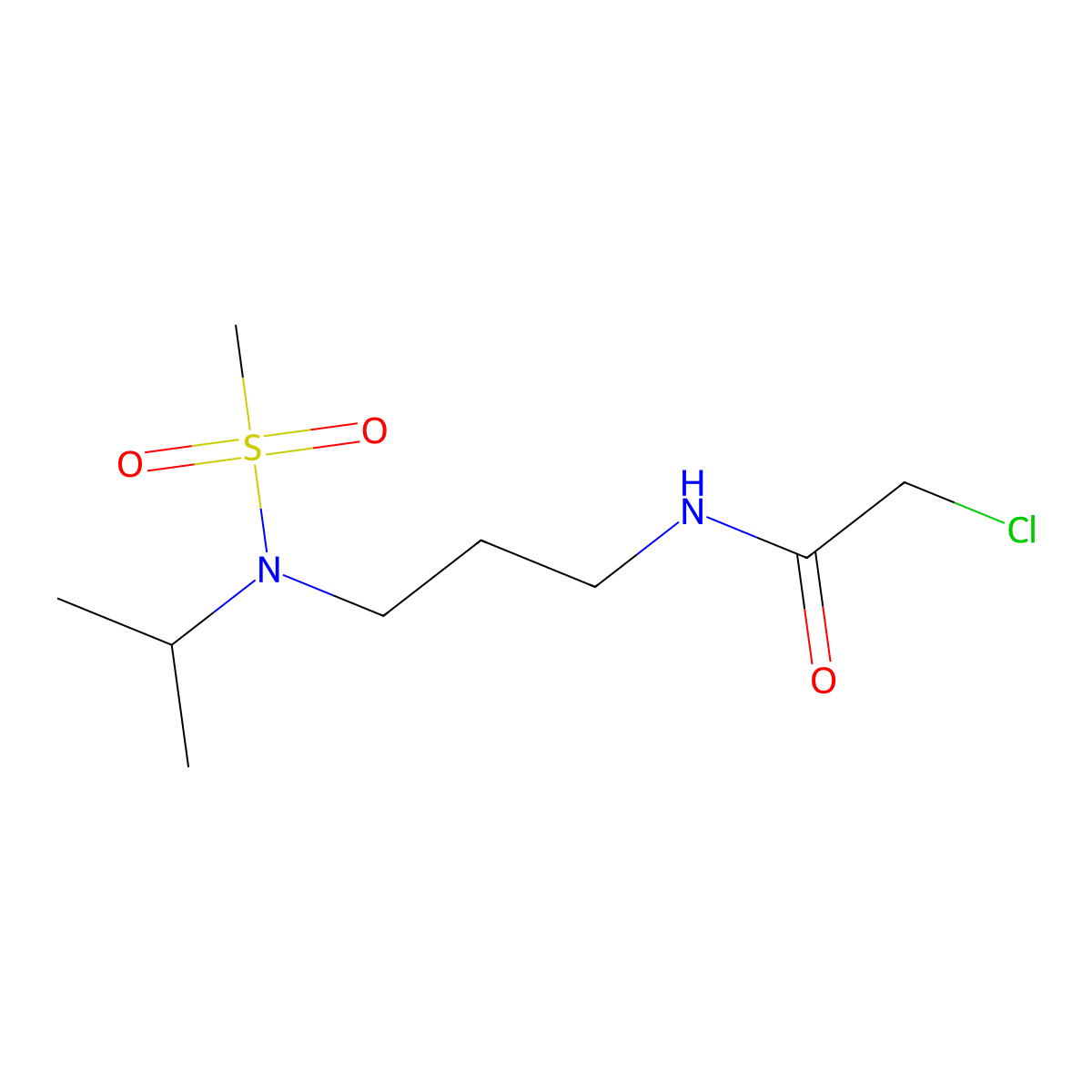 2-chloro-N-{3-[N-(propan-2-yl)methanesulfonamido]propyl}acetamide molecular structure, CAS 1311317-82-4