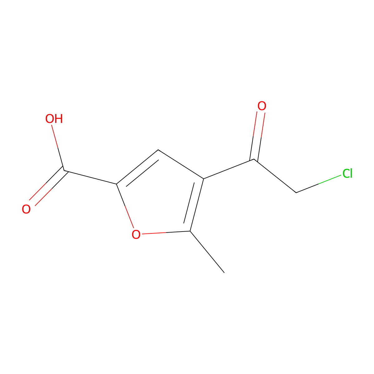 4-(2-Chloroacetyl)-5-methylfuran-2-carboxylic acid molecular structure, CAS 1311317-83-5