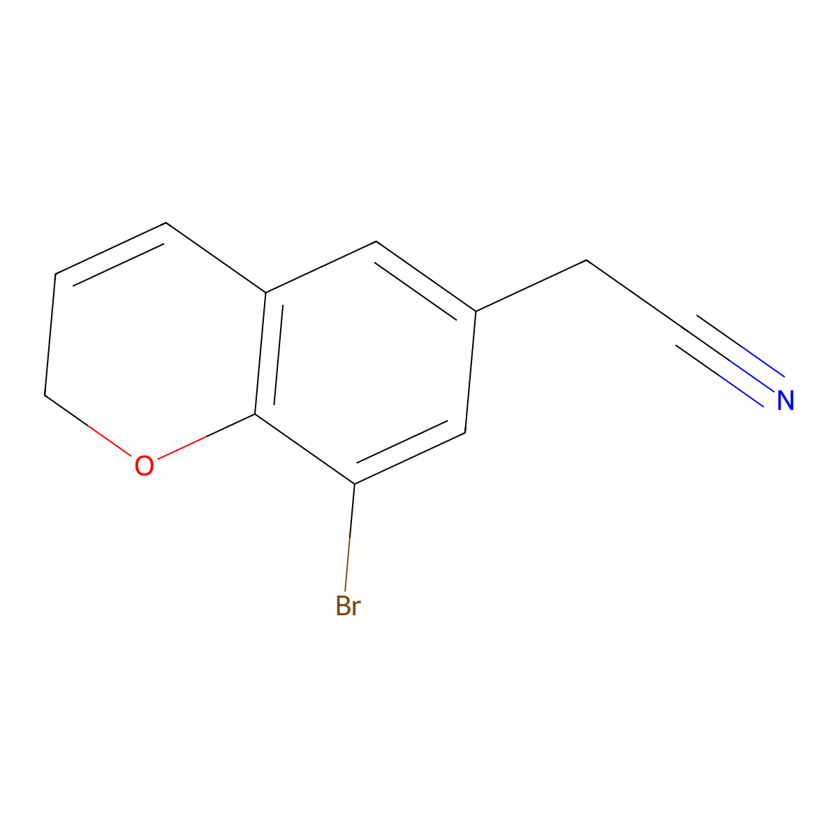 2-(8-bromo-2H-chromen-6-yl)acetonitrile molecular structure, CAS 1311317-88-0