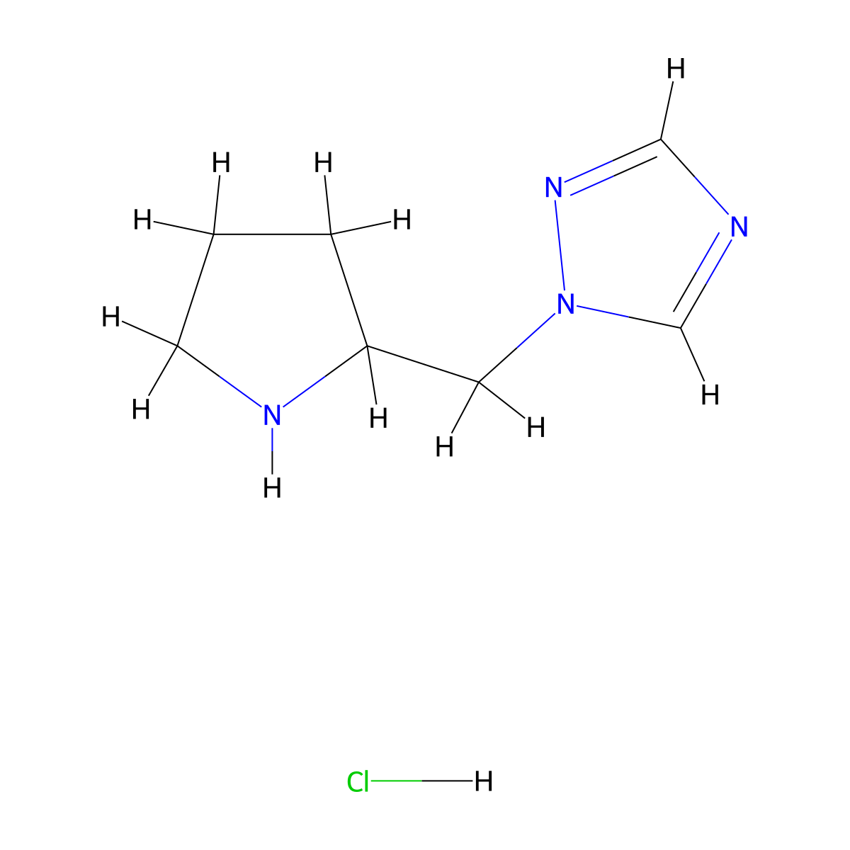 1-(pyrrolidin-2-ylmethyl)-1H-1,2,4-triazole hydrochloride molecular structure, CAS 1311317-89-1