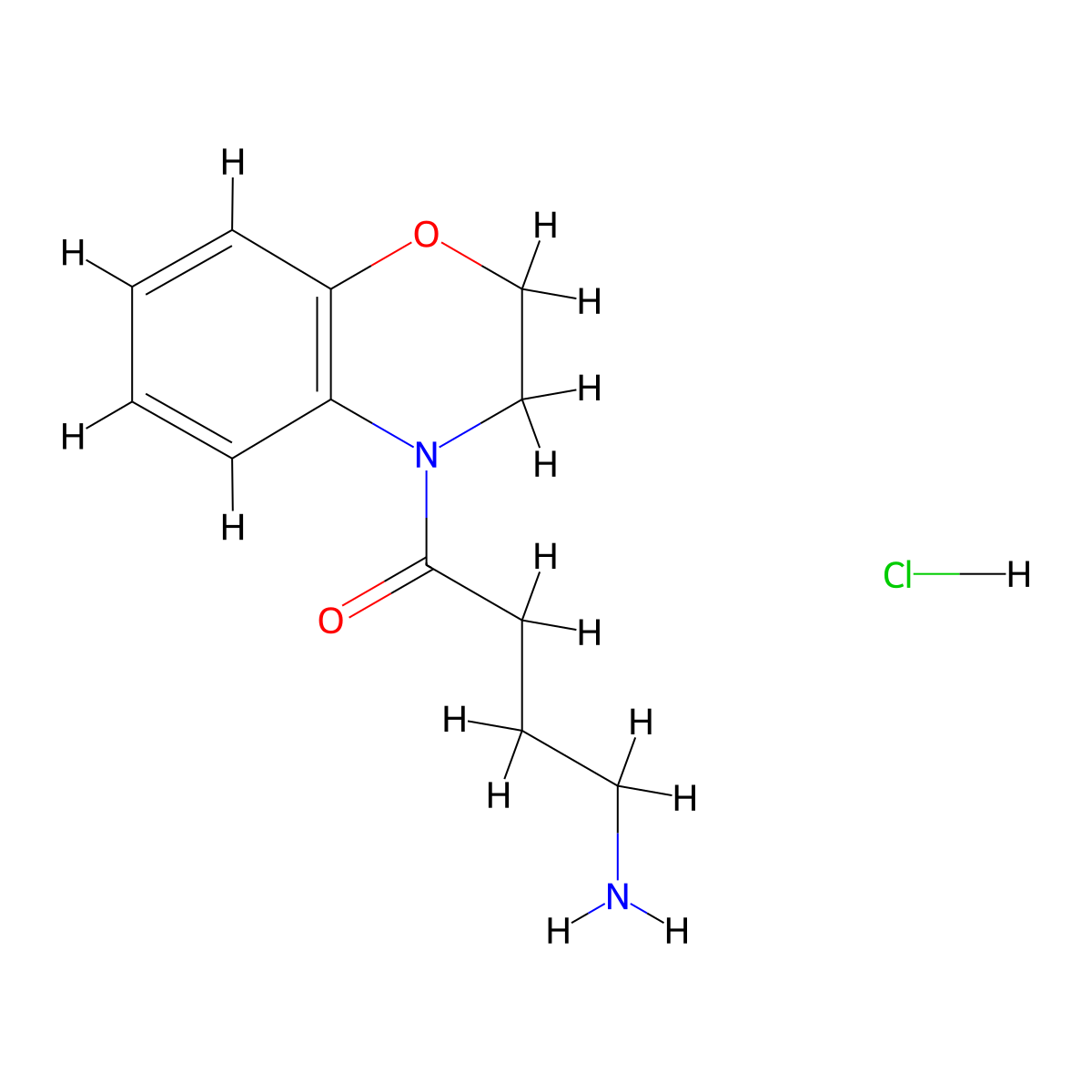 4-amino-1-(3,4-dihydro-2H-1,4-benzoxazin-4-yl)butan-1-one hydrochloride molecular structure, CAS 1311317-90-4