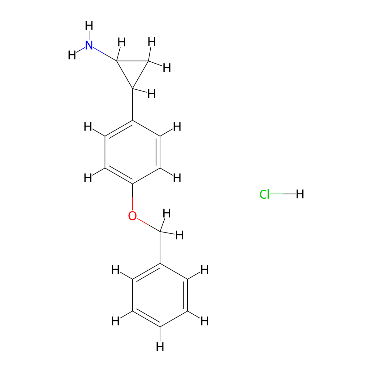 2-[4-(Benzyloxy)phenyl]cyclopropan-1-amine hydrochloride molecular structure, CAS 1311317-91-5