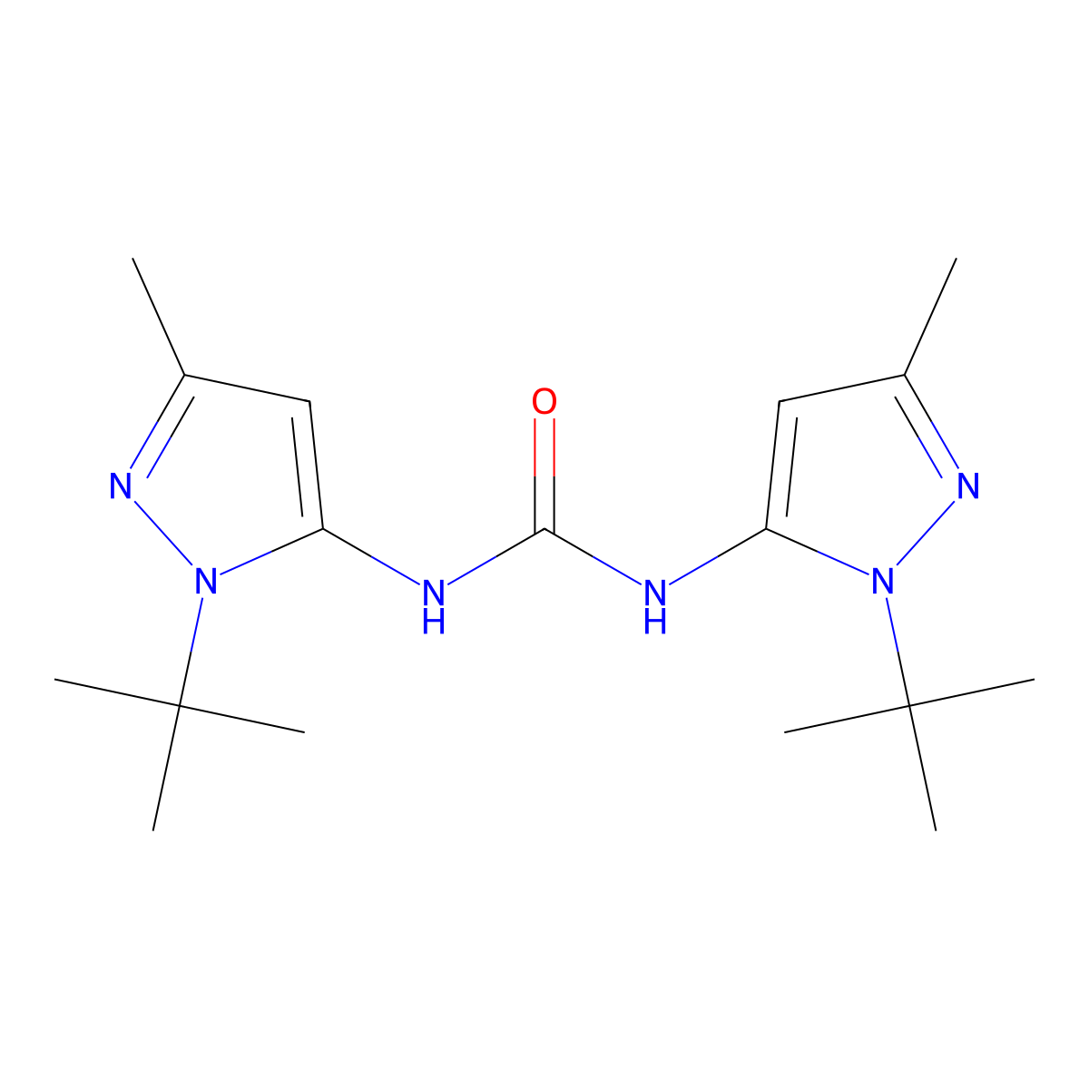 1,3-bis(1-tert-butyl-3-methyl-1H-pyrazol-5-yl)urea molecular structure, CAS 1311317-92-6