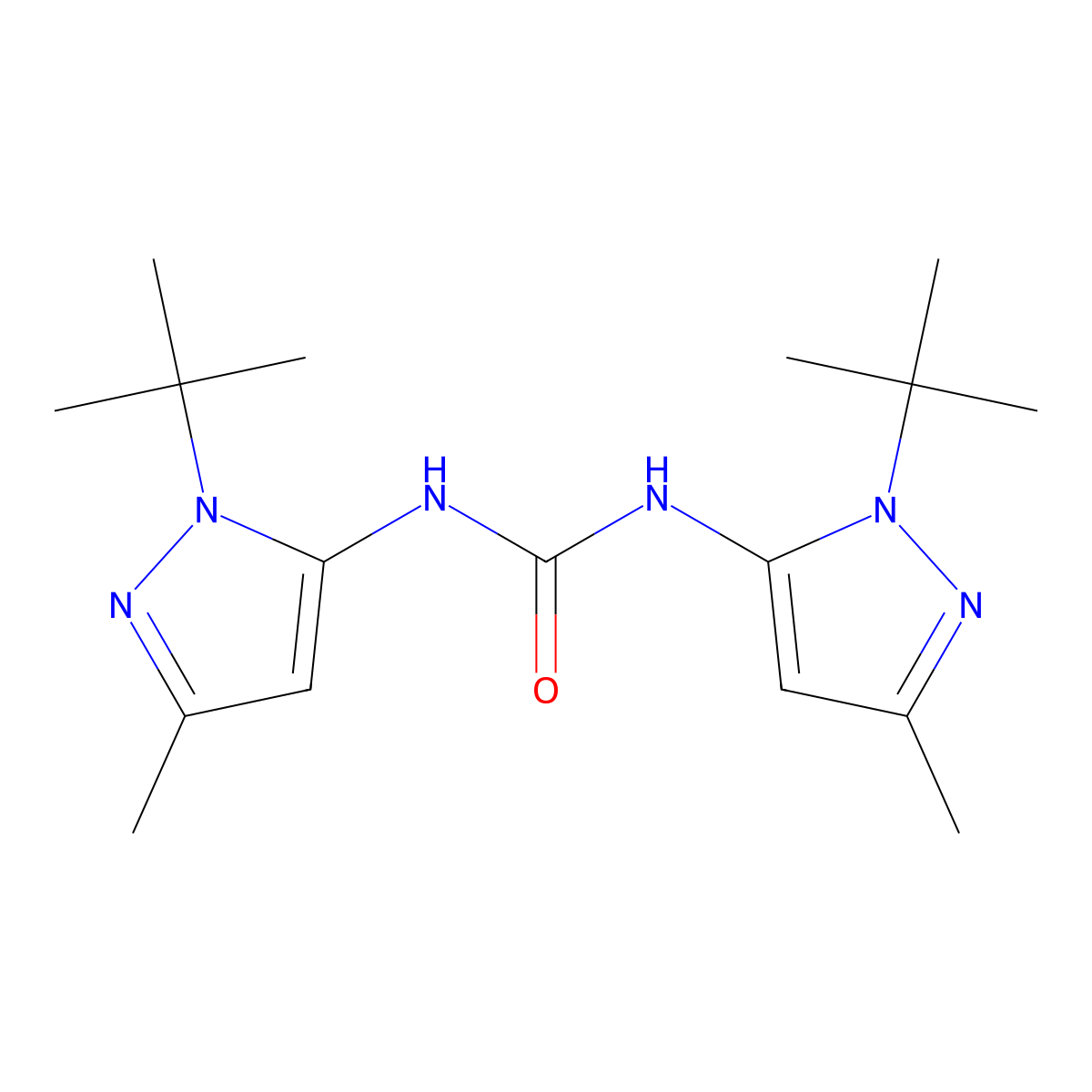 1,3-bis(1-tert-butyl-3-methyl-1H-pyrazol-5-yl)urea molecular structure, CAS 1311317-92-6