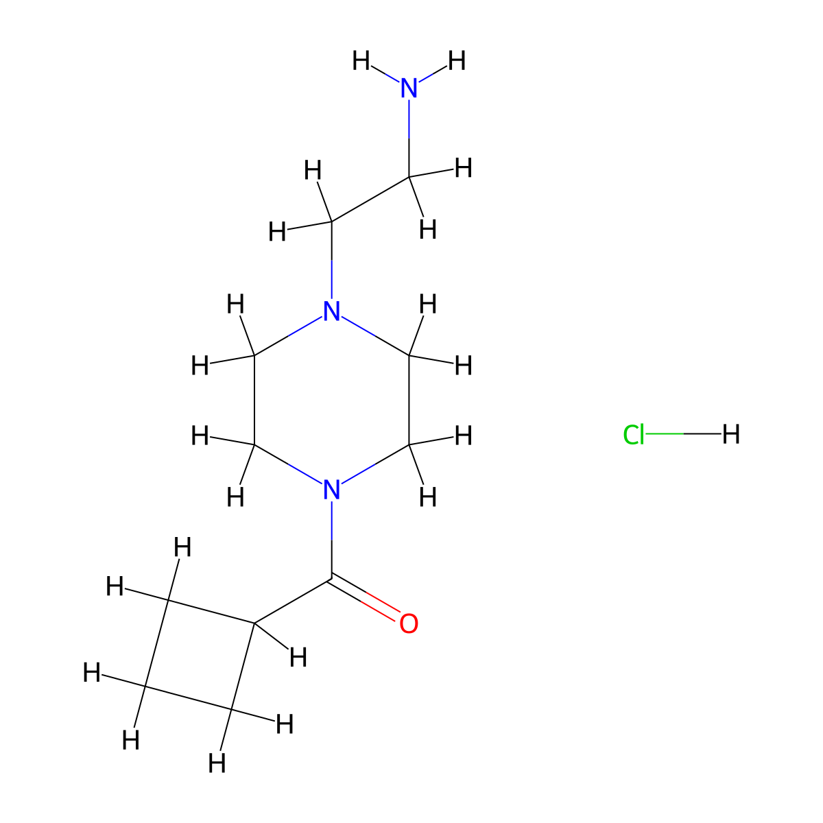 2-(4-Cyclobutanecarbonylpiperazin-1-yl)ethan-1-amine hydrochloride molecular structure, CAS 1311317-95-9