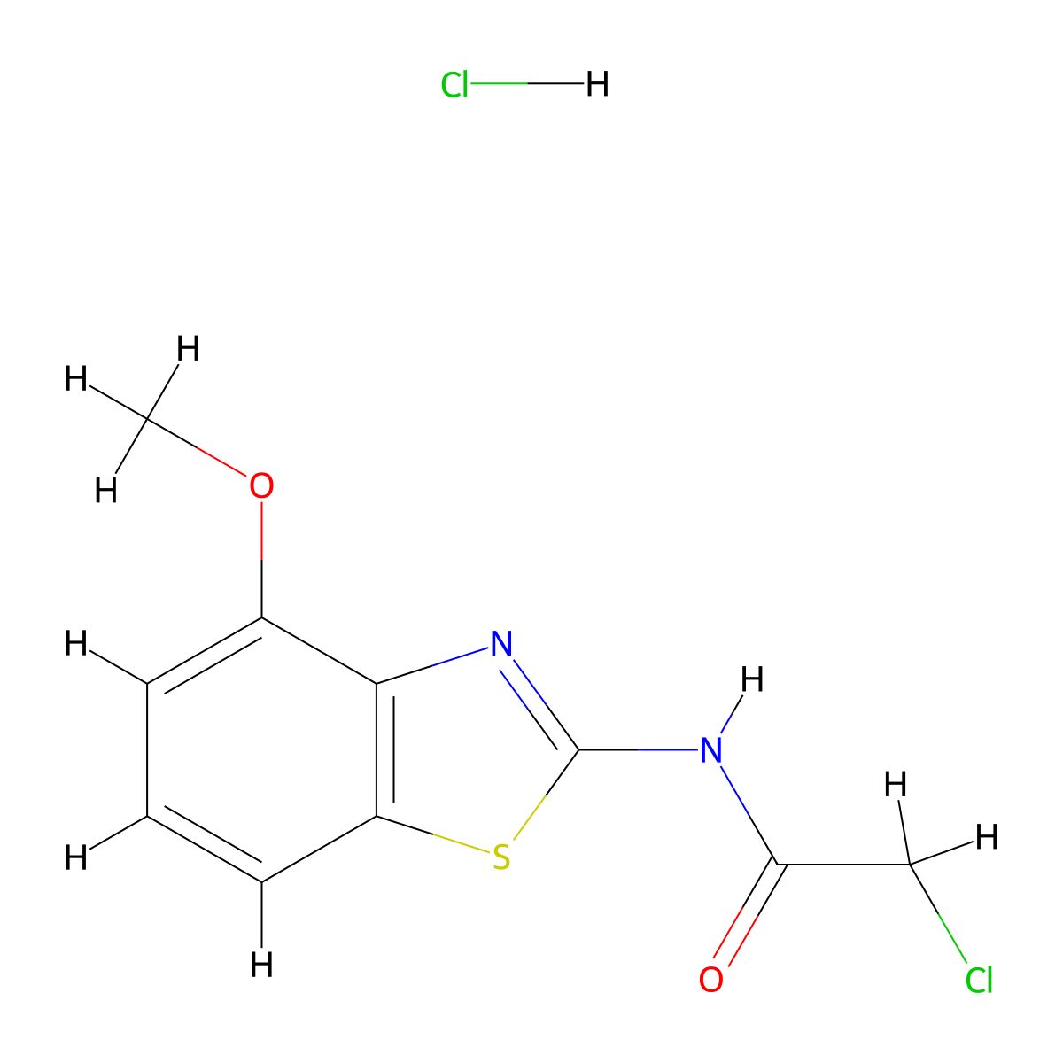 2-chloro-N-(4-methoxy-1,3-benzothiazol-2-yl)acetamide hydrochloride molecular structure, CAS 1311317-98-2