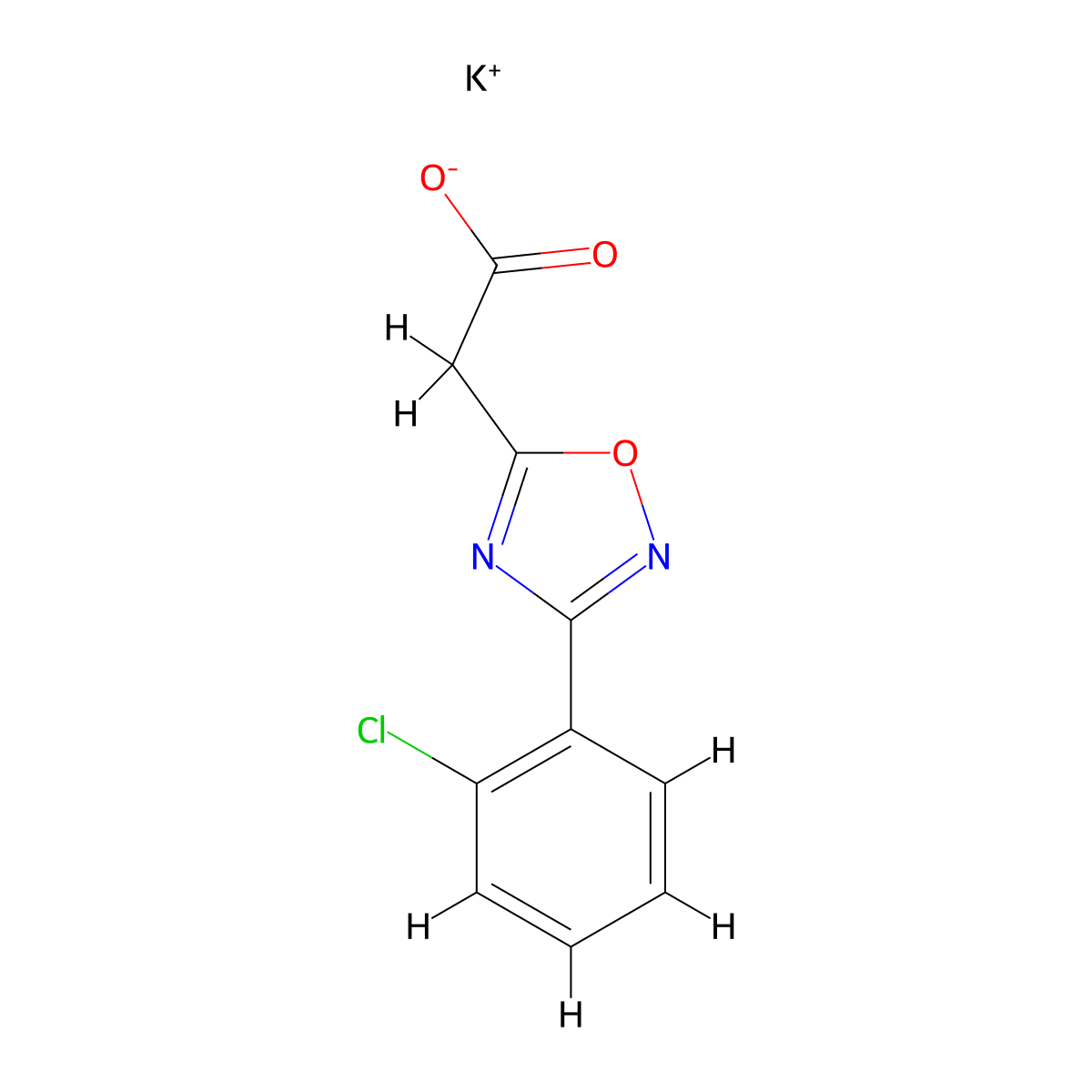Potassium 2-[3-(2-chlorophenyl)-1,2,4-oxadiazol-5-yl]acetate molecular structure, CAS 1311317-99-3