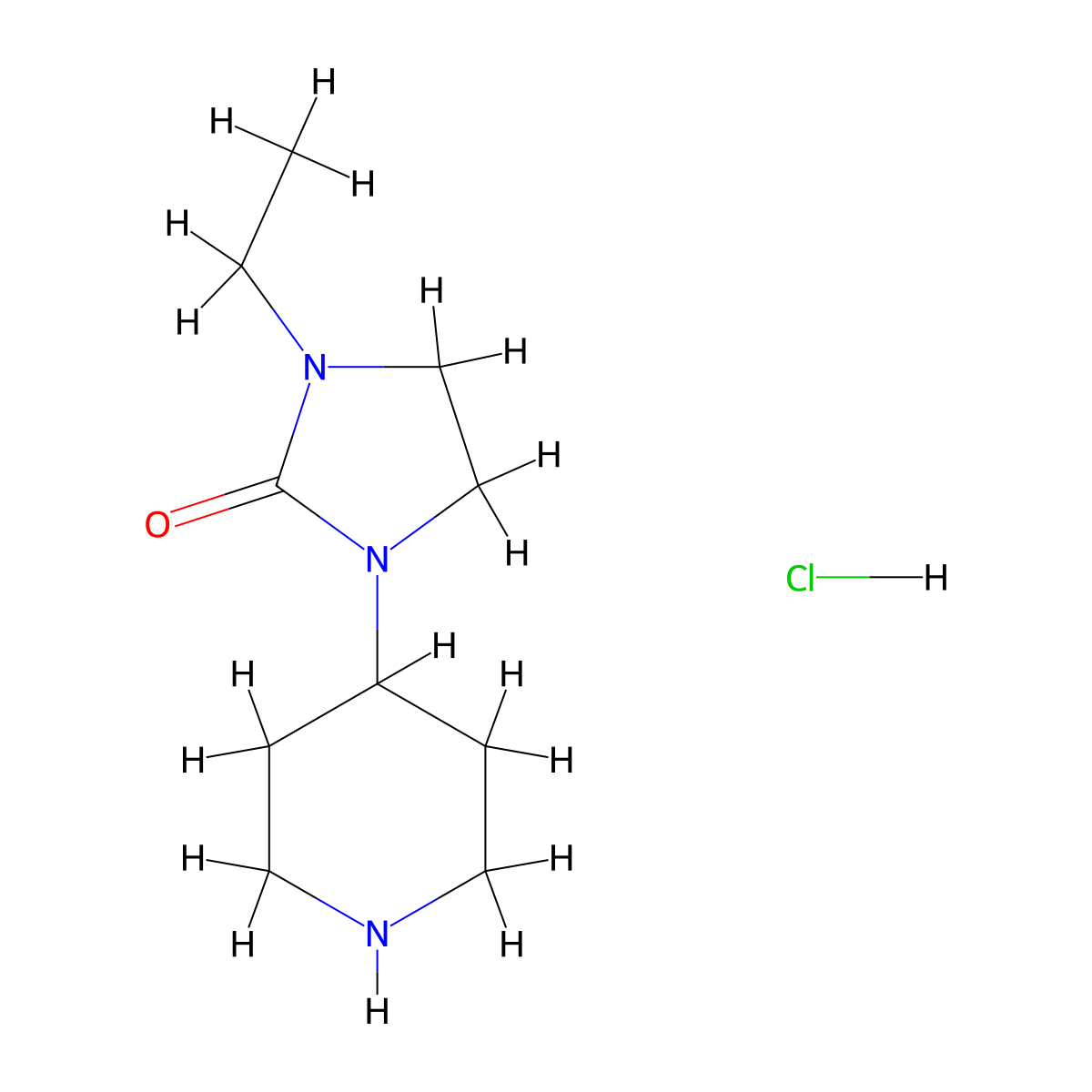 1-Ethyl-3-(piperidin-4-yl)imidazolidin-2-one hydrochloride molecular structure, CAS 1311318-02-1