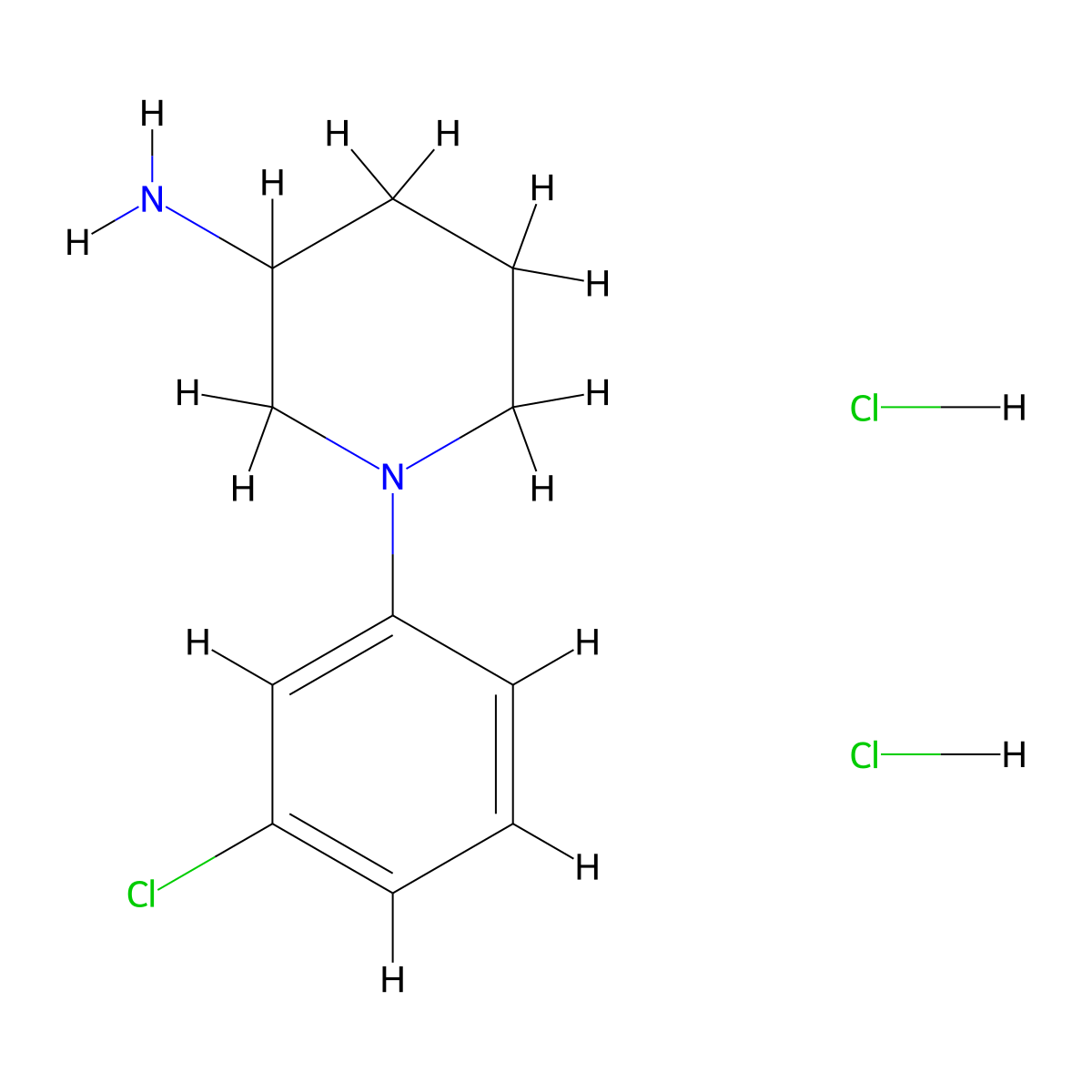 1-(3-Chlorophenyl)piperidin-3-amine dihydrochloride molecular structure, CAS 1311318-03-2