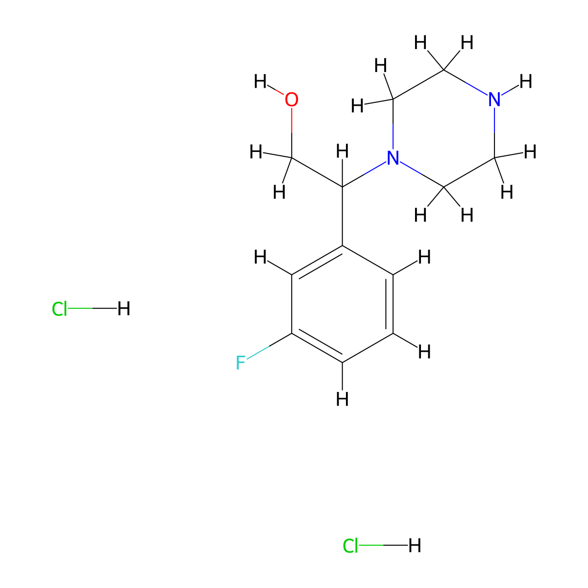2-(3-Fluorophenyl)-2-(piperazin-1-yl)ethan-1-ol dihydrochloride molecular structure, CAS 1311318-09-8