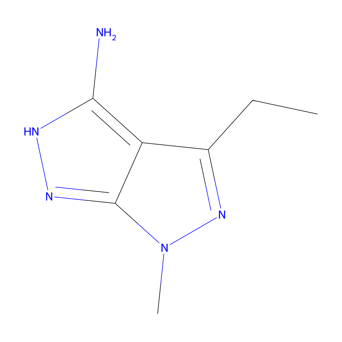 4-ethyl-6-methyl-1H,6H-[1,2]diazolo[3,4-c]pyrazol-3-amine molecular structure, CAS 1311318-15-6