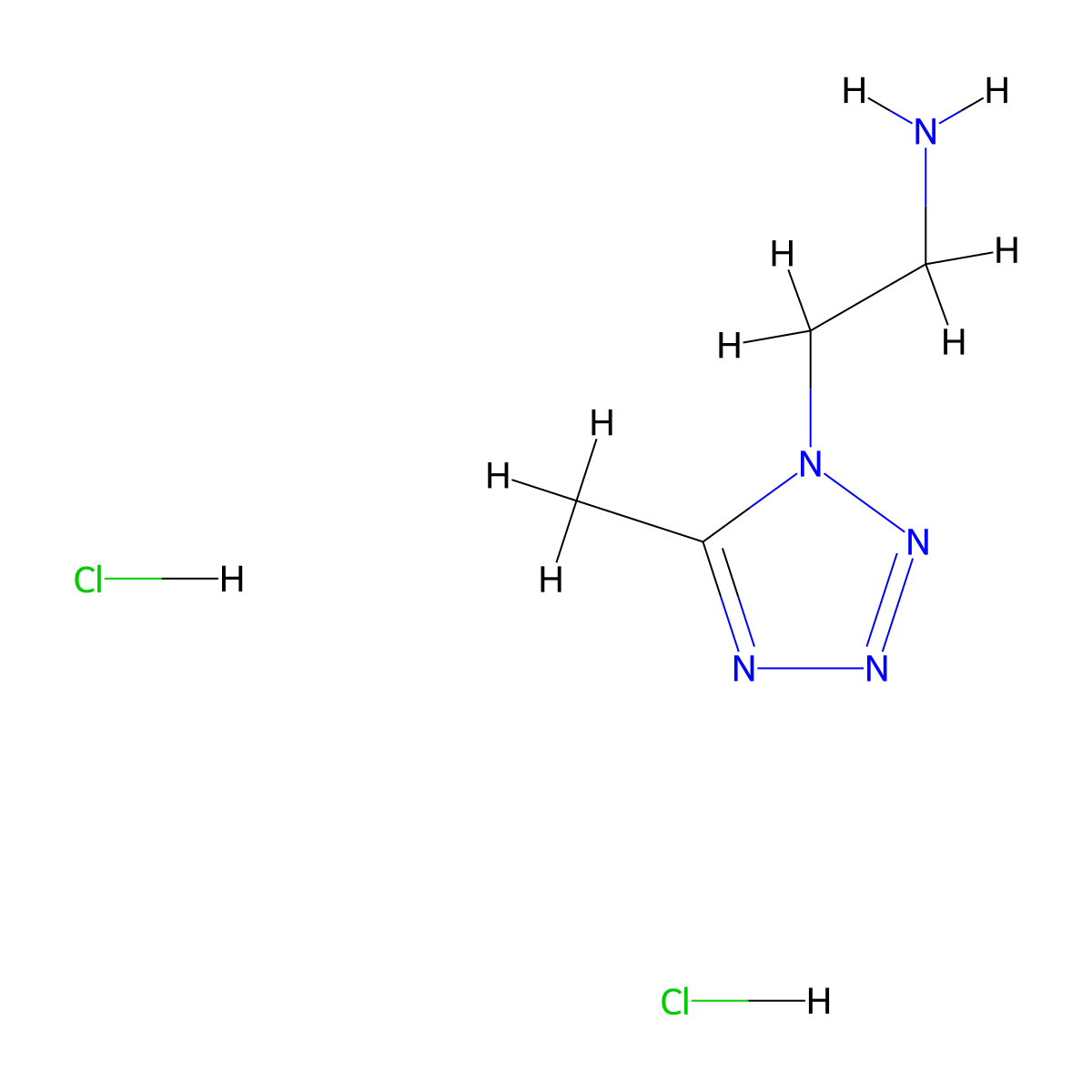 2-(5-methyl-1H-1,2,3,4-tetrazol-1-yl)ethan-1-amine dihydrochloride molecular structure, CAS 1311318-17-8