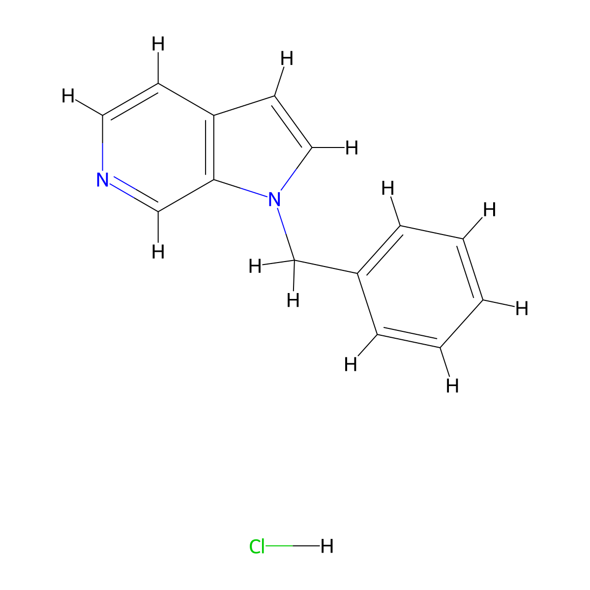 1-benzyl-1H-pyrrolo(2,3-c)pyridine hydrochloride molecular structure, CAS 1311318-23-6