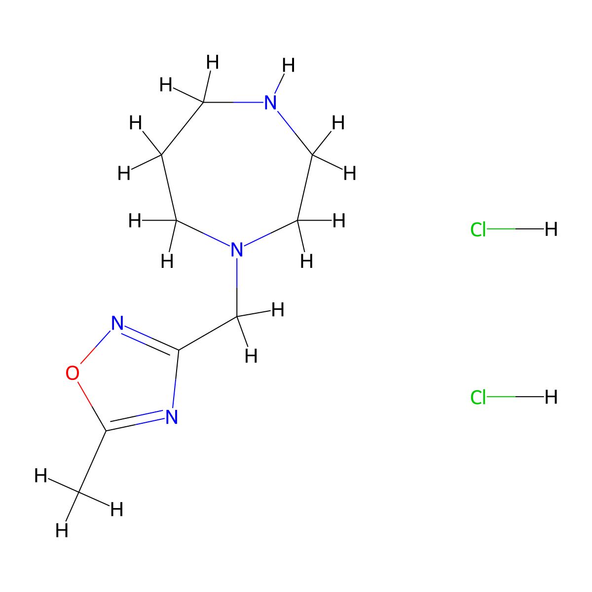 1-[(5-Methyl-1,2,4-oxadiazol-3-yl)methyl]-1,4-diazepane dihydrochloride molecular structure, CAS 1311318-24-7