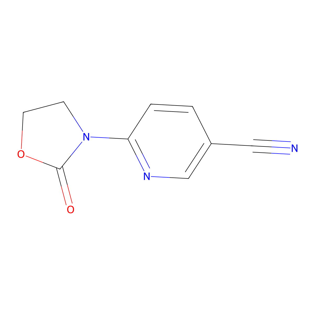 6-(2-Oxo-1,3-oxazolidin-3-yl)pyridine-3-carbonitrile molecular structure, CAS 1311318-26-9