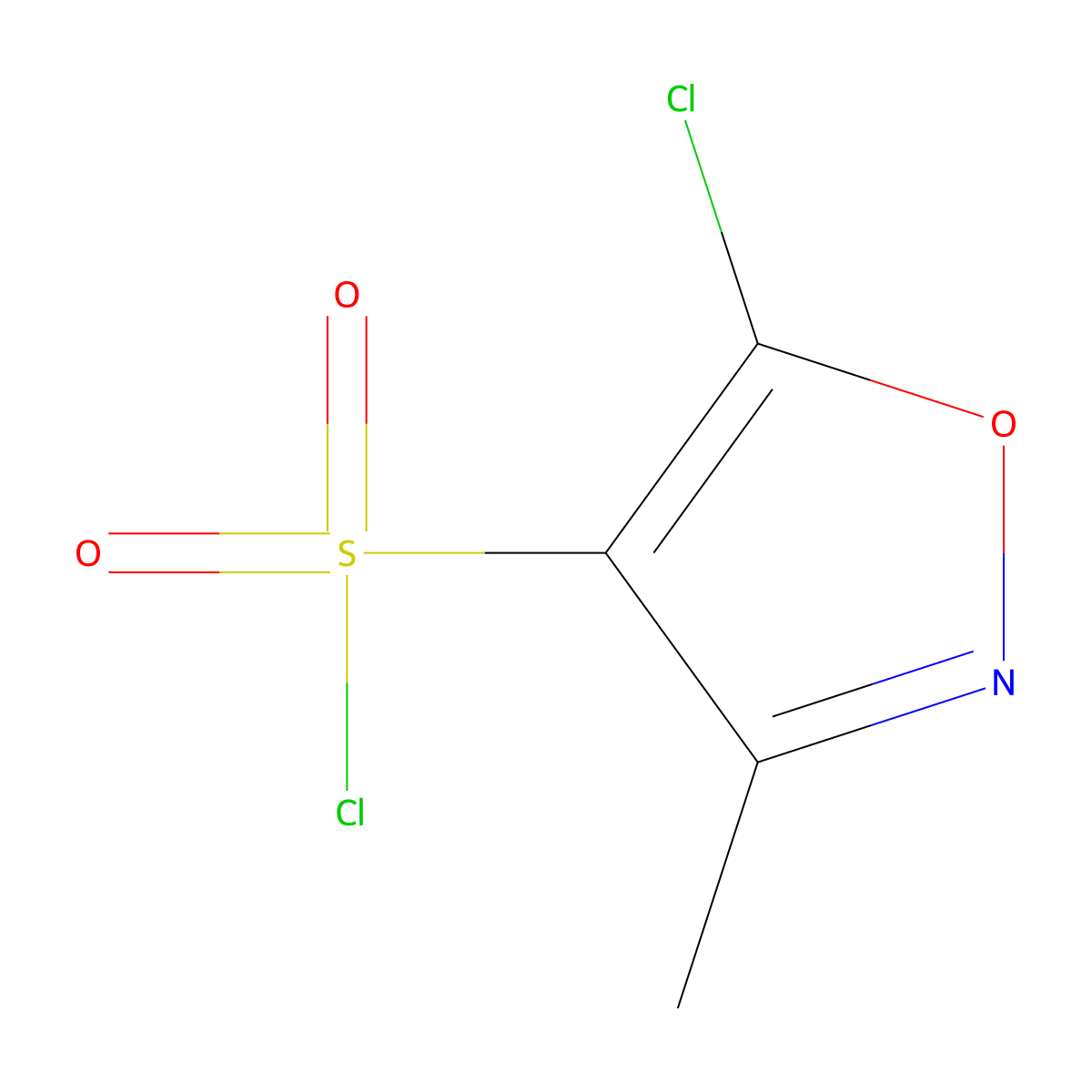 5-Chloro-3-methyl-1,2-oxazole-4-sulfonyl chloride molecular structure, CAS 1311318-29-2