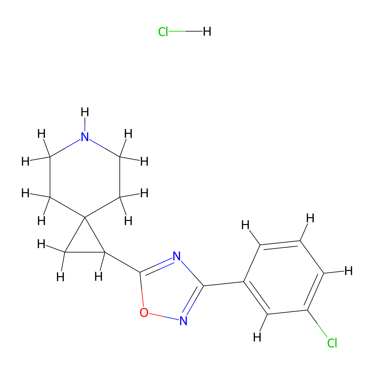 1-[3-(3-Chlorophenyl)-1,2,4-oxadiazol-5-yl]-6-azaspiro[2.5]octane hydrochloride molecular structure, CAS 1311318-31-6